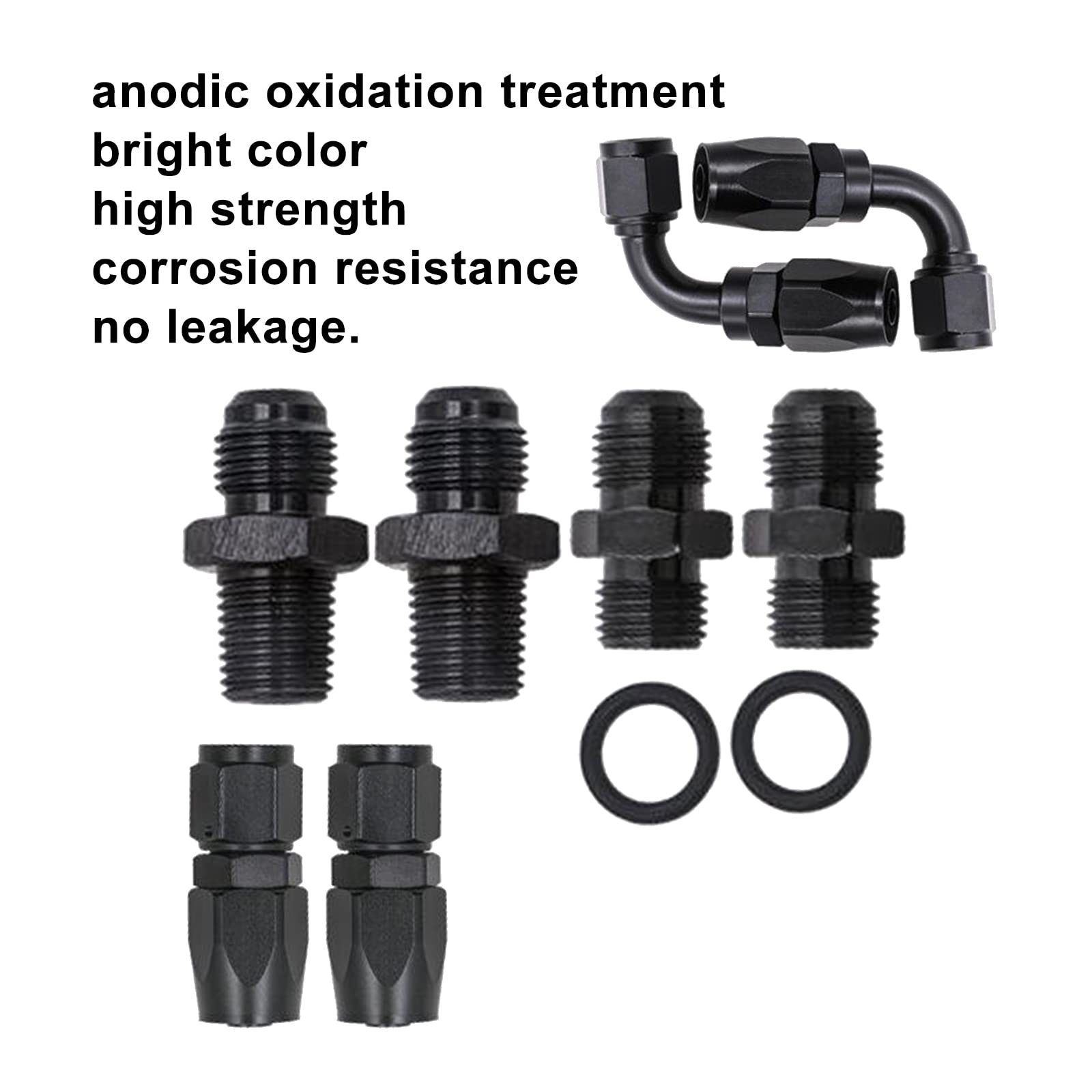 Autoutfit AN6 Automatic Transmission Cooler Line Kit For 4L60E 4L65E - Black Nylon Braided Hose Kit