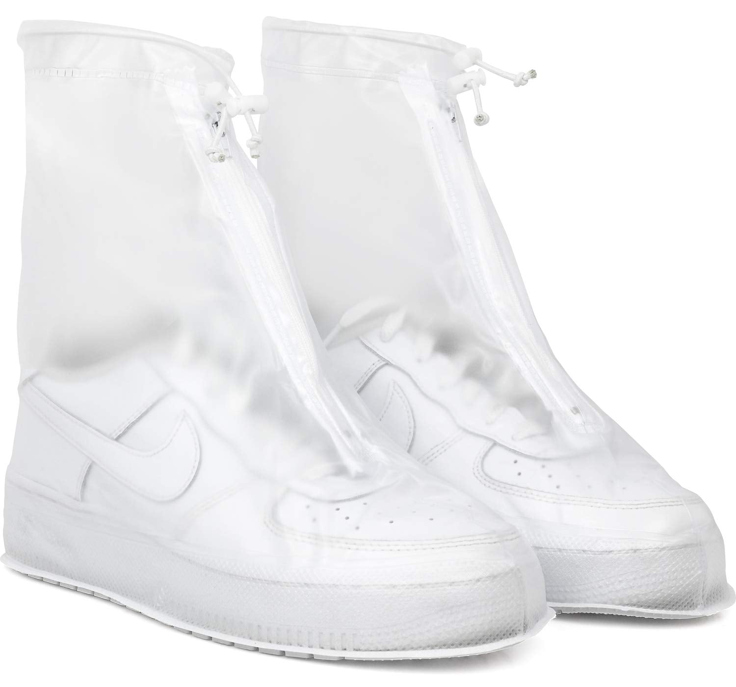 Rain Shoe Covers | Waterproof Shoe Covers For Men Women | Reusable Galoshes Overshoes (Clear, Small)