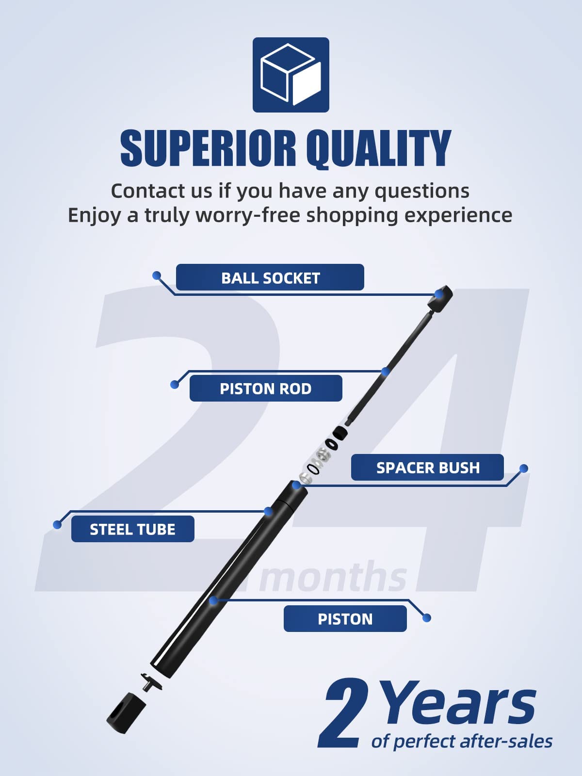 Otuayauto 10 Inch Gas Strut - 156N/35Lbs Universal Lift Support - 4058 Gas Shocks For Tool Box Shock, Truck Cap Strut, Hydraulic Door Hinge, Cabinet Gas Strut, Rv Door Strut