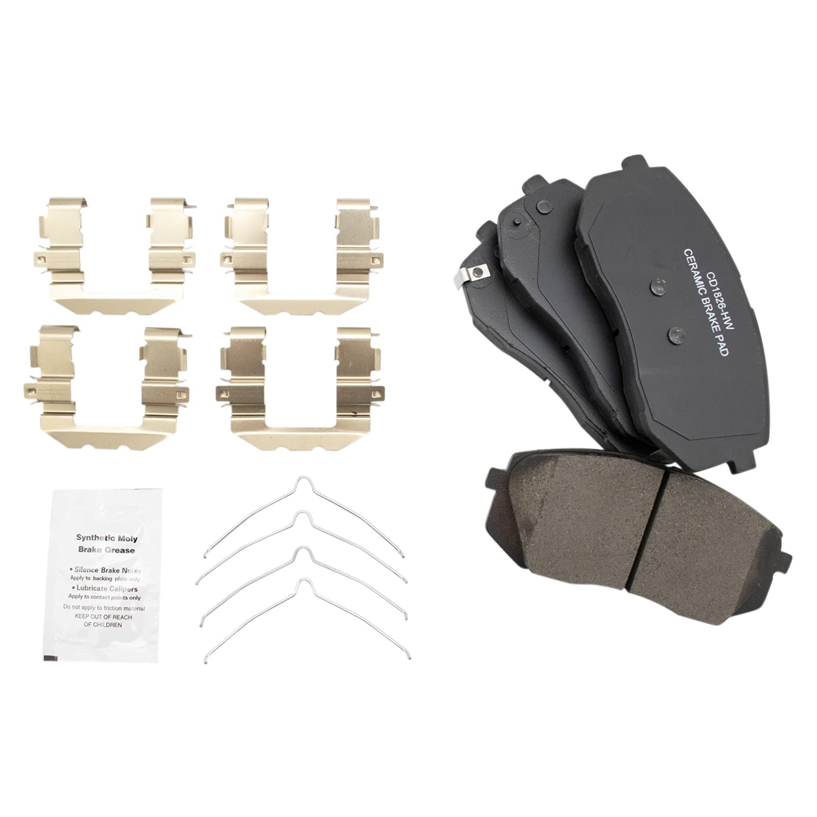 TRQ Front Brake Pads Ceramic Compatible with 2019-2021 Hyundai Kona Electric 2015-2019 Sonata 2016-2020 Kia Optima