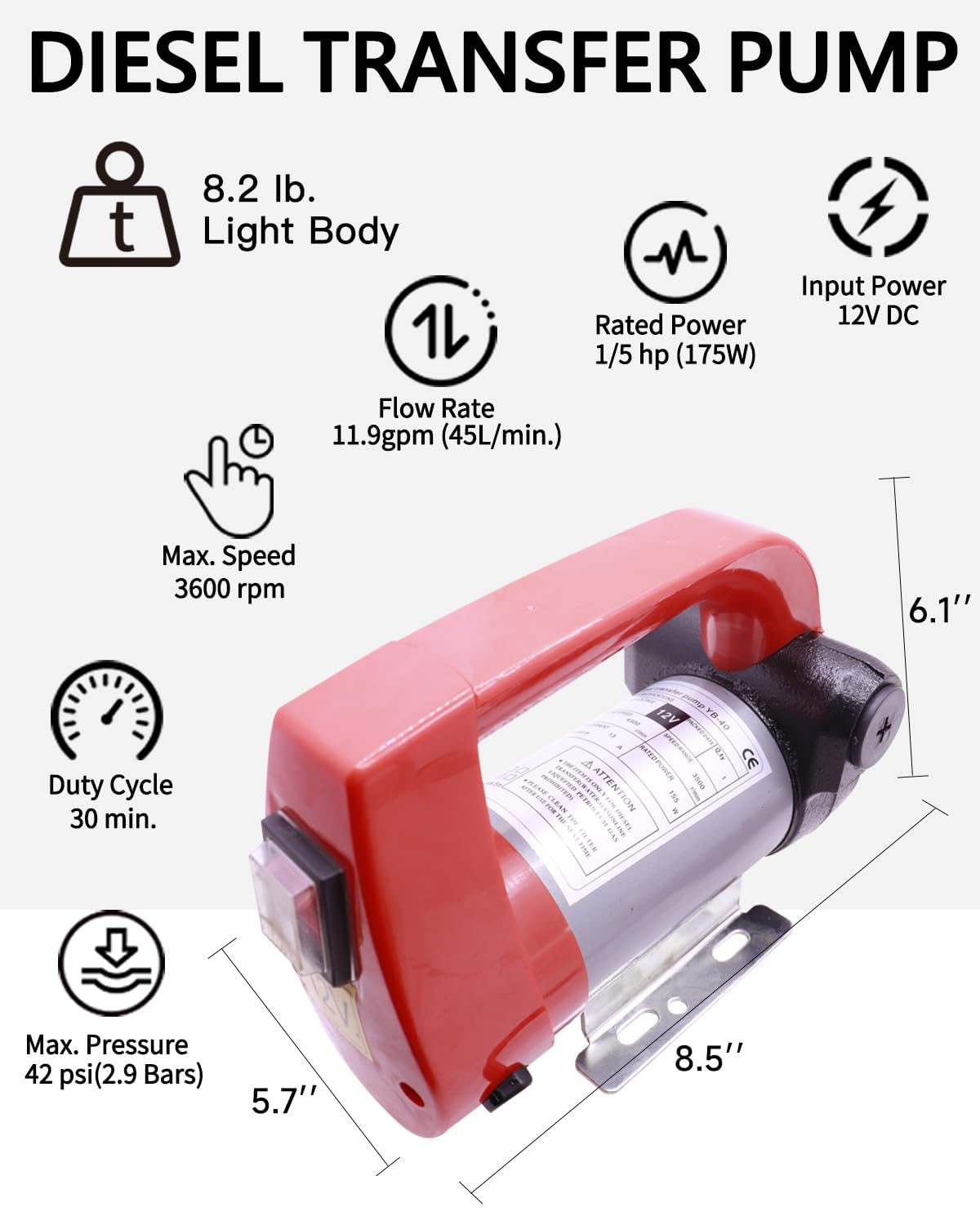??????4 NEW 110V Fuel Transfer Pump,Diesel Transfer Pump with Filter,Fuel Transfer Hose and Auto Fuel Nozzle for Diesel, Kerosen