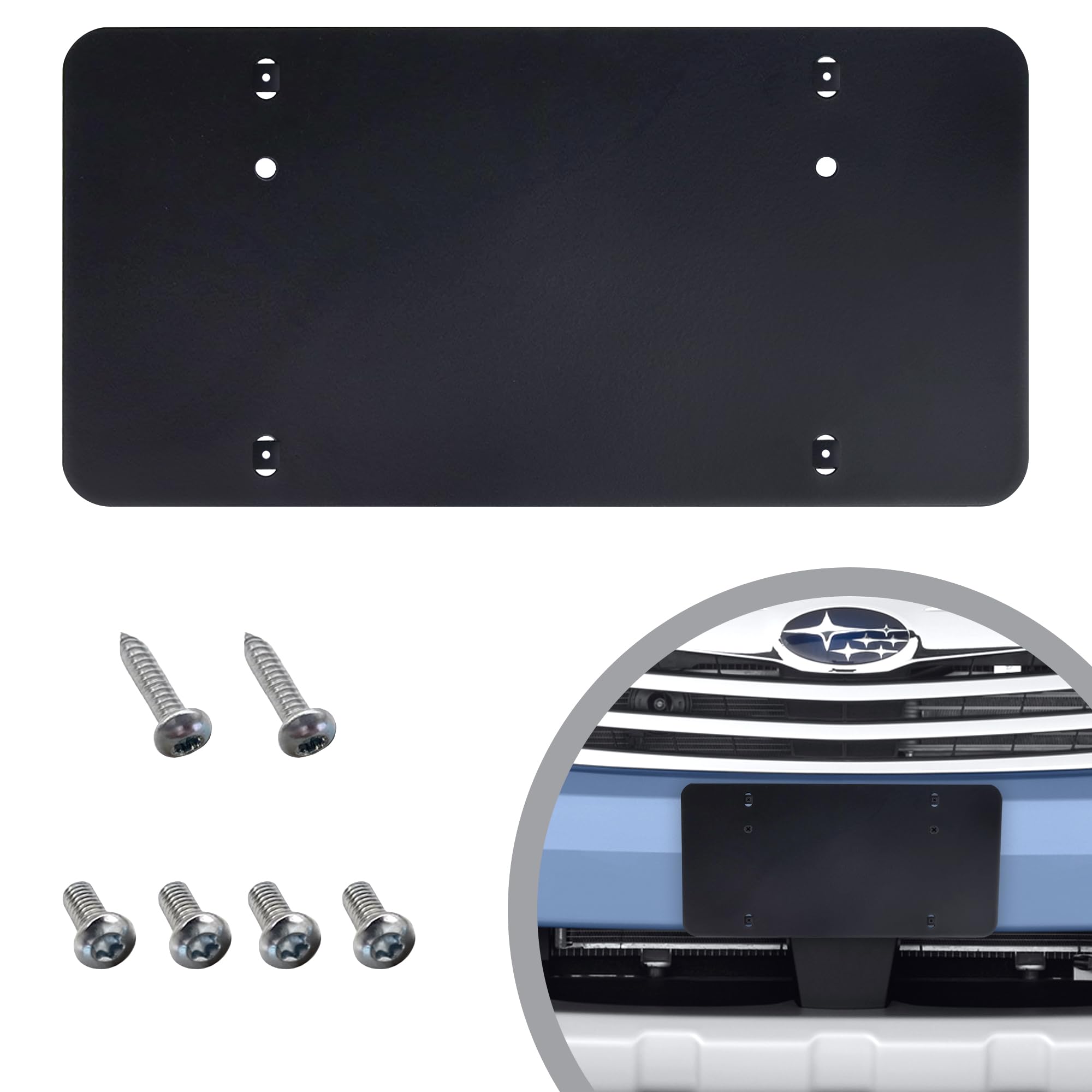 License Plate Bracket for Subaru Outback 2008-2023, Plate Holder Set w 6 Unique Screw Bolts, License Tag Mounting Kit, Quality P