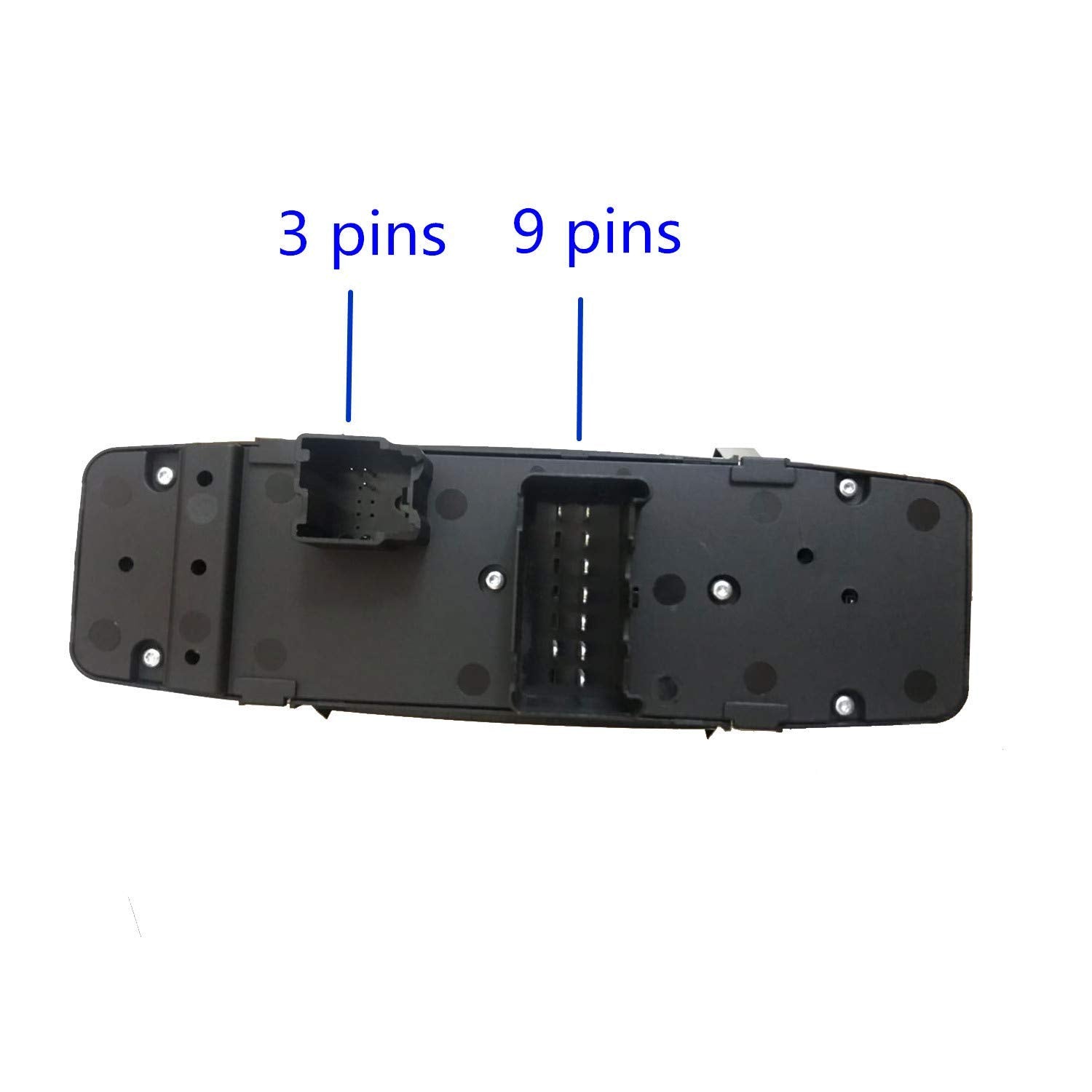 Parts Port Front Left Power Window Switch for 08-12 Chrysler TOWN & COUNTRY Dodge GRAND CARAVAN (w/o Power Sliding Door) - Black