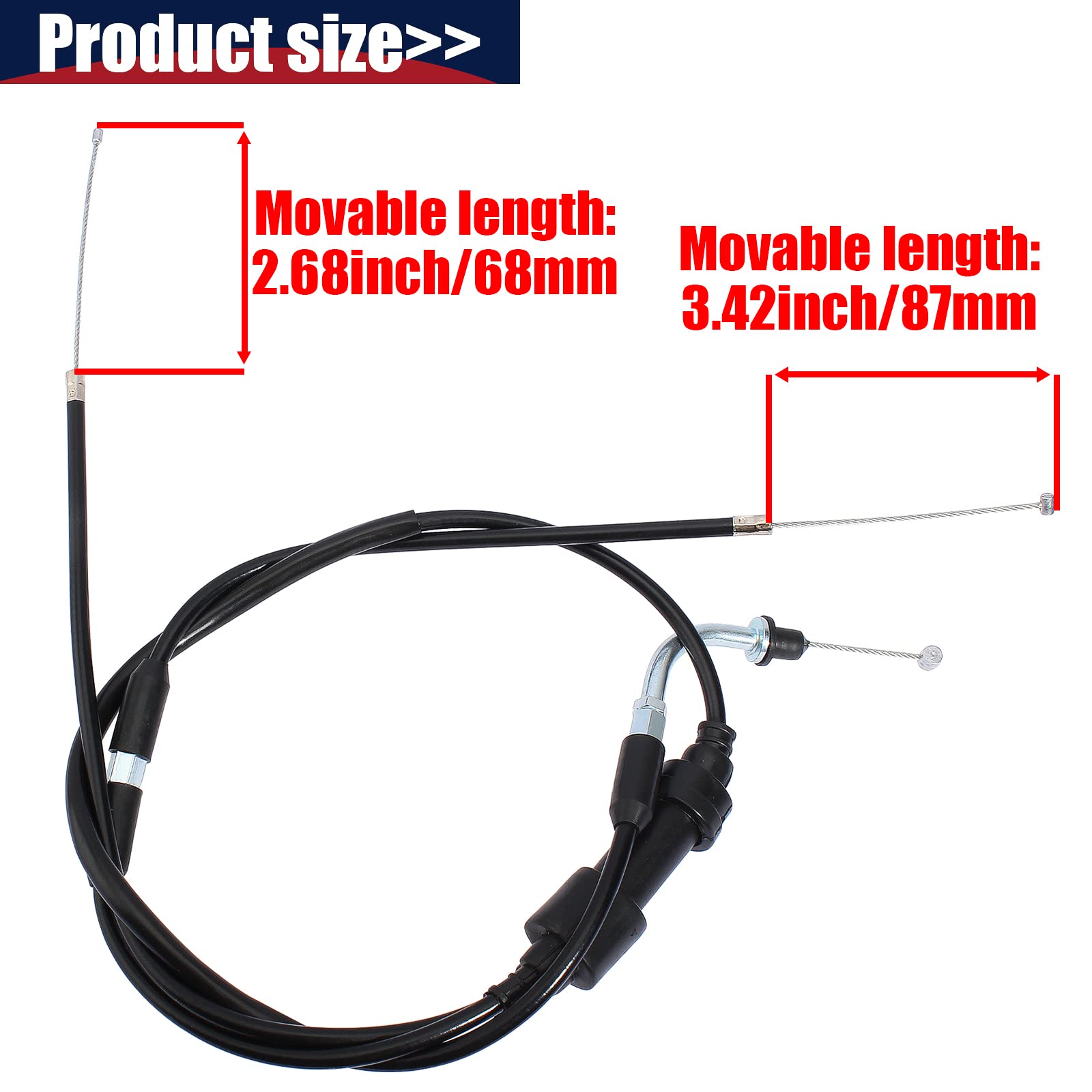 Qazaky Throttle Cable Compatible With Yamaha Y-Zinger Pw 50 Pw50 Dirt Bike Assy 1981-1987 1988 1989 1990 1991 1992 1993 1994 199