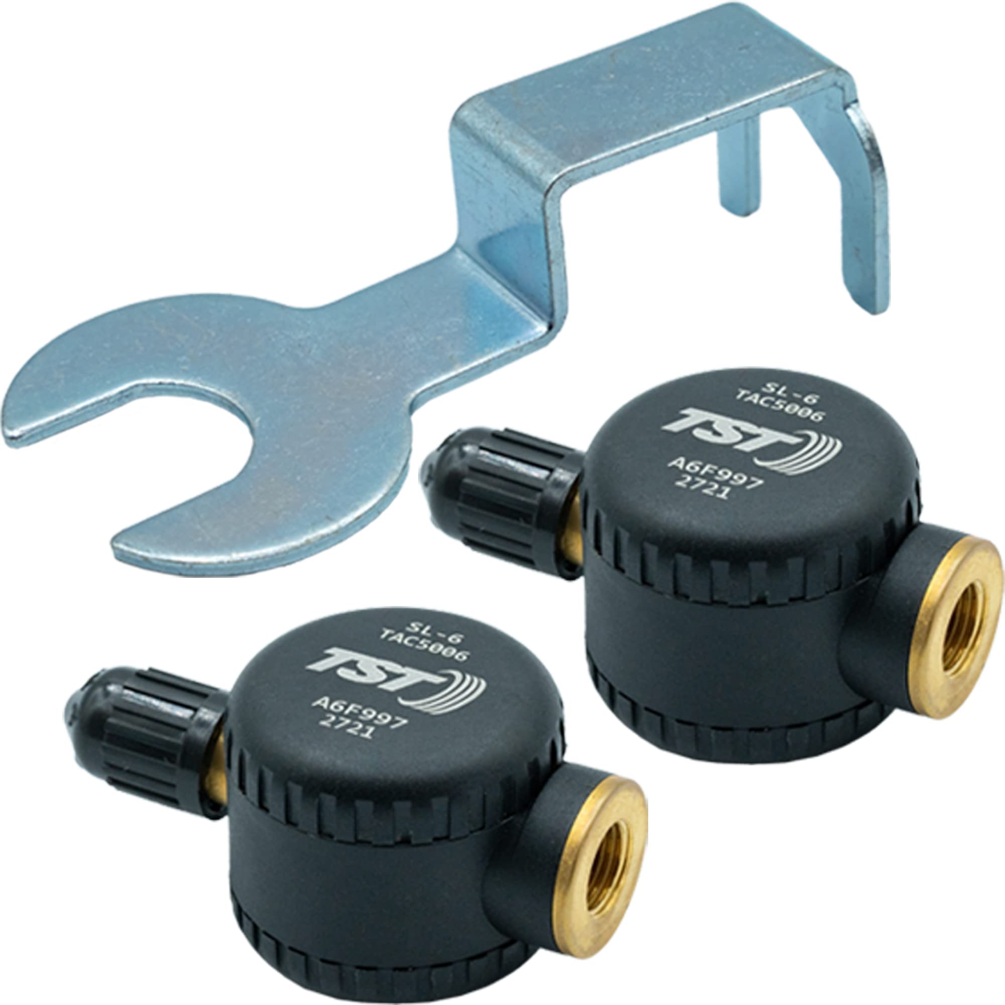TST 507 Tire Pressure Monitoring System, 2 Flow Thru Sensors for Metal Valve Stems by Truck System Technologies, TPMS for Carava