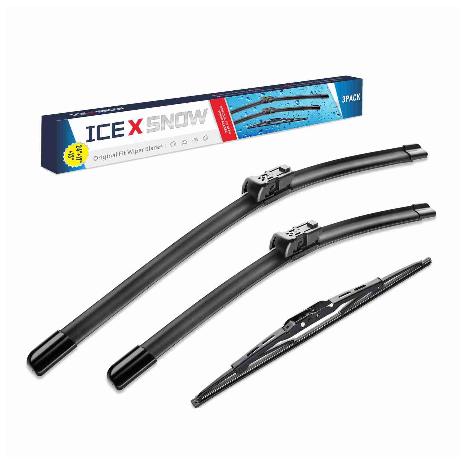 3 Wipers 24''/17''/13'' Front Windshield Wiper Blades With Rear Wiper Replacement For Gmc Terrain/Equinox 2017 2016 2015 2014 20