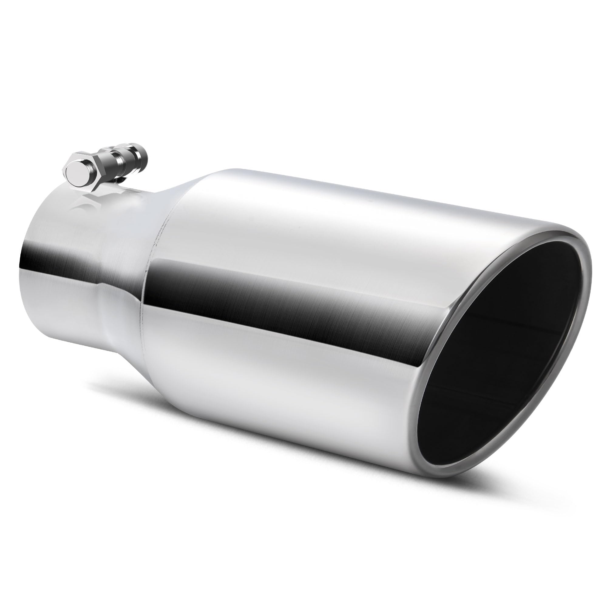 Autosaver88 2.5 Inch Inlet Exhaust Tip, 2.5'' Inlet 4'' Outlet 9'' Overall Length Chrome-Plated Stainless Steel Exhaust Tail Tip