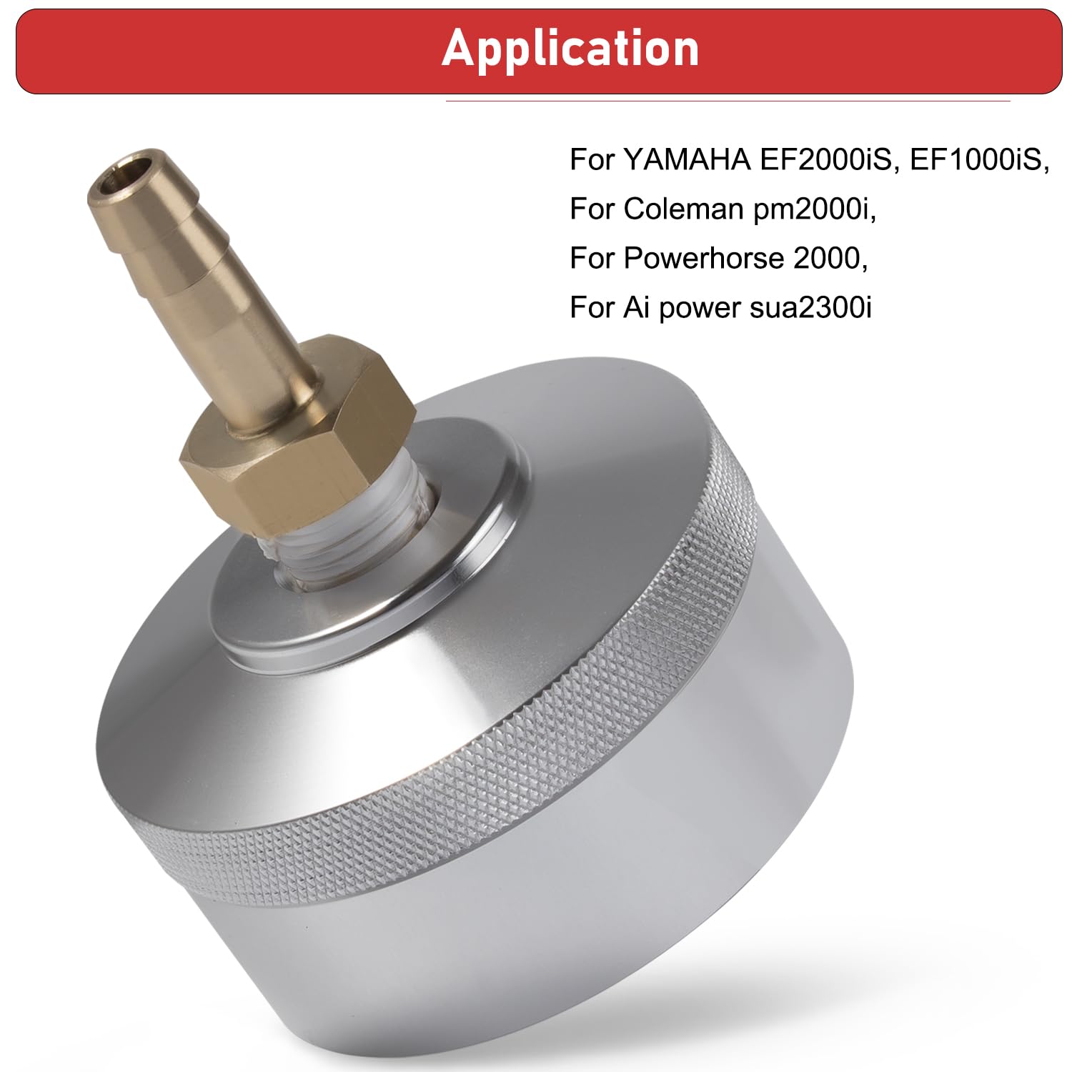 Camoo Extended Run Fuel Cap for Gas Generators - Aluminum, Model YMH-5248, Fits Yamaha EF2000is, EF1000is, Coleman pm2000i, Powerhorse