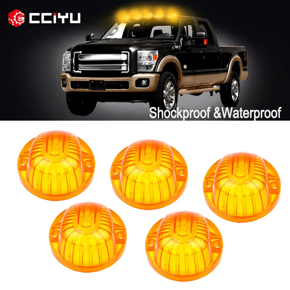 Cciyu 5 Amber Round-Shape Cab Marker Light 9069A Lens For Chevrolet Truck Pickup 1973-1991 For Chevrolet K30 Pickup K20 Suburban