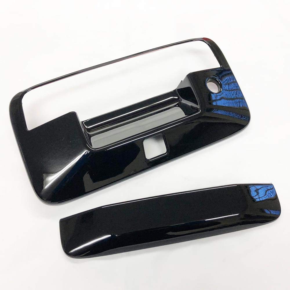 S Sizver Ultra Finish Glossy-Black Series 2Pcs Tailgate Covers Compatible With 2014-2019 Chevrolet Silverado+Gmc Siera 1500+2500
