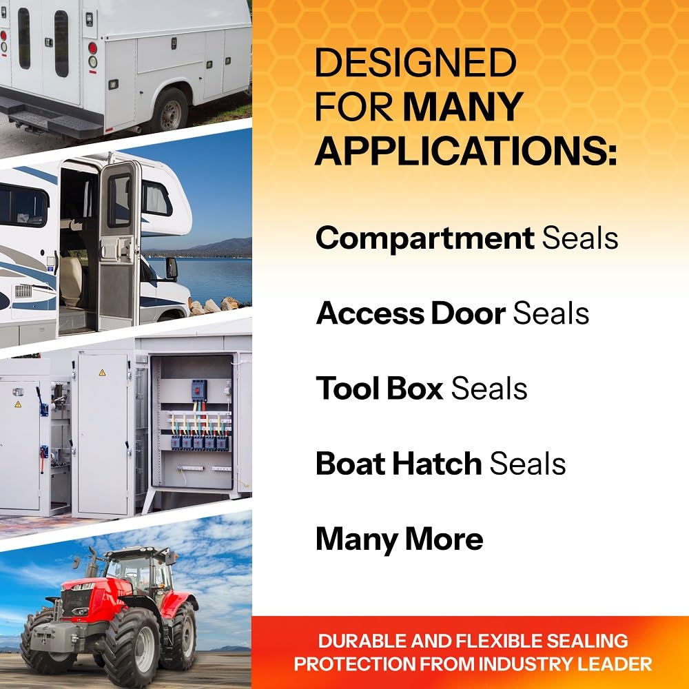 Trim-Lok D-Shaped Rubber Seal (Thick Wall) - .437    Height.375    Width, 100 Length - Epdm Foam Seal With Bt (3M) High Strength