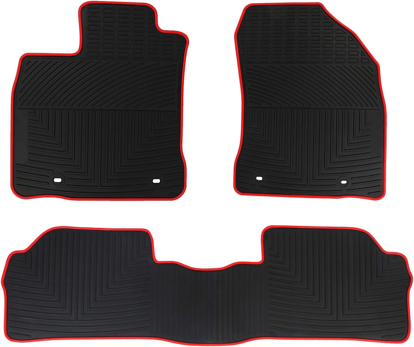 Matericuo Car Floor Mats Custom Fit For Lexus Ct 200H 2011-2017 Black Red Rubber Auto Liner Mats All Weather Protection Heavy Du
