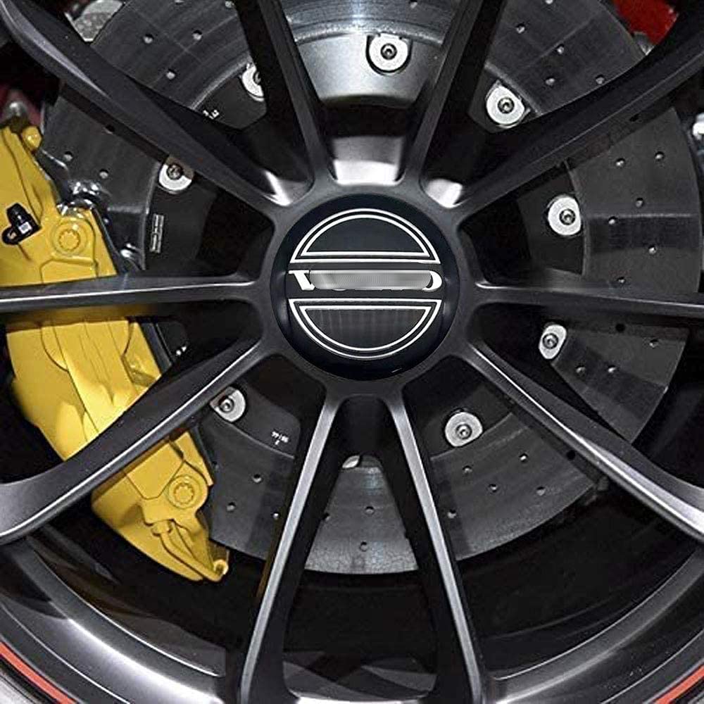 Jd Auto 4Pcs 56Mm 2.2'' Emblem Badge Sticker Wheel Hub Caps Center Cover Abs Material (Fit Volv Black)
