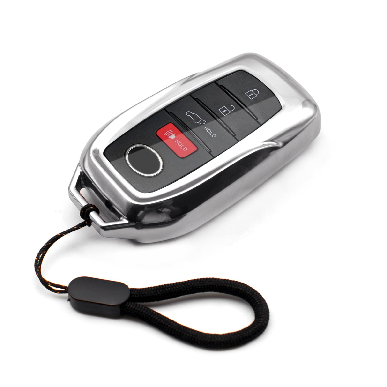 Mechcos Compatible With 2022 2021 2020 Toyota Land Cruiser Sienna Venza Rav4 Prime Mirai Silver Tpu Key Fob Cover Case Remote Ho