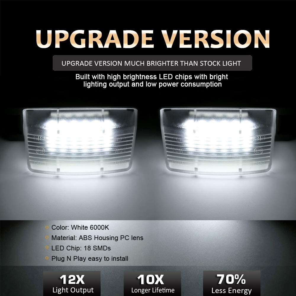 D-Lumina Led License Plate Light Lamp Assembly Replacement Compatible With Nissan 350Z 370Z Gt-R Versa Cube Leaf Sentra Infiniti