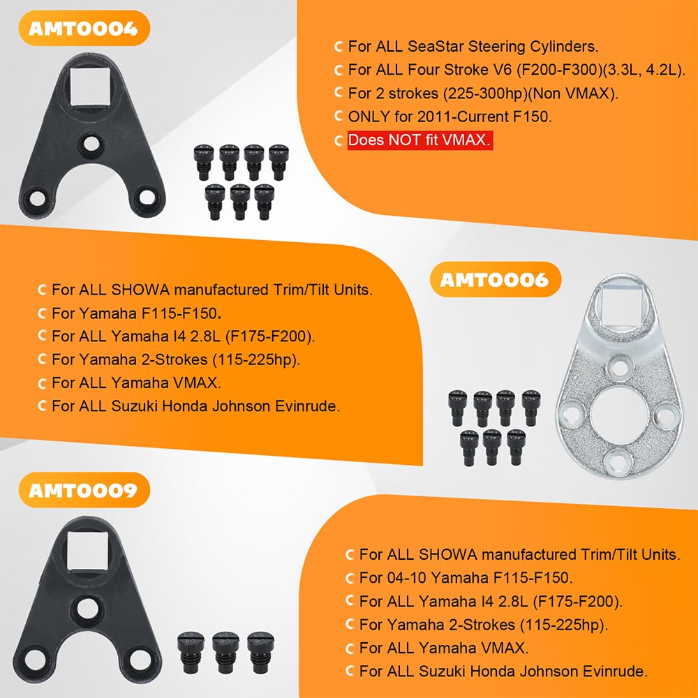 Pqy Outboard Trim Tilt Pin Wrench Tools Set Mt0004 & Mt0006 & Mt0009 Compatible With Yamaha Suzuki Johnson Evinrude