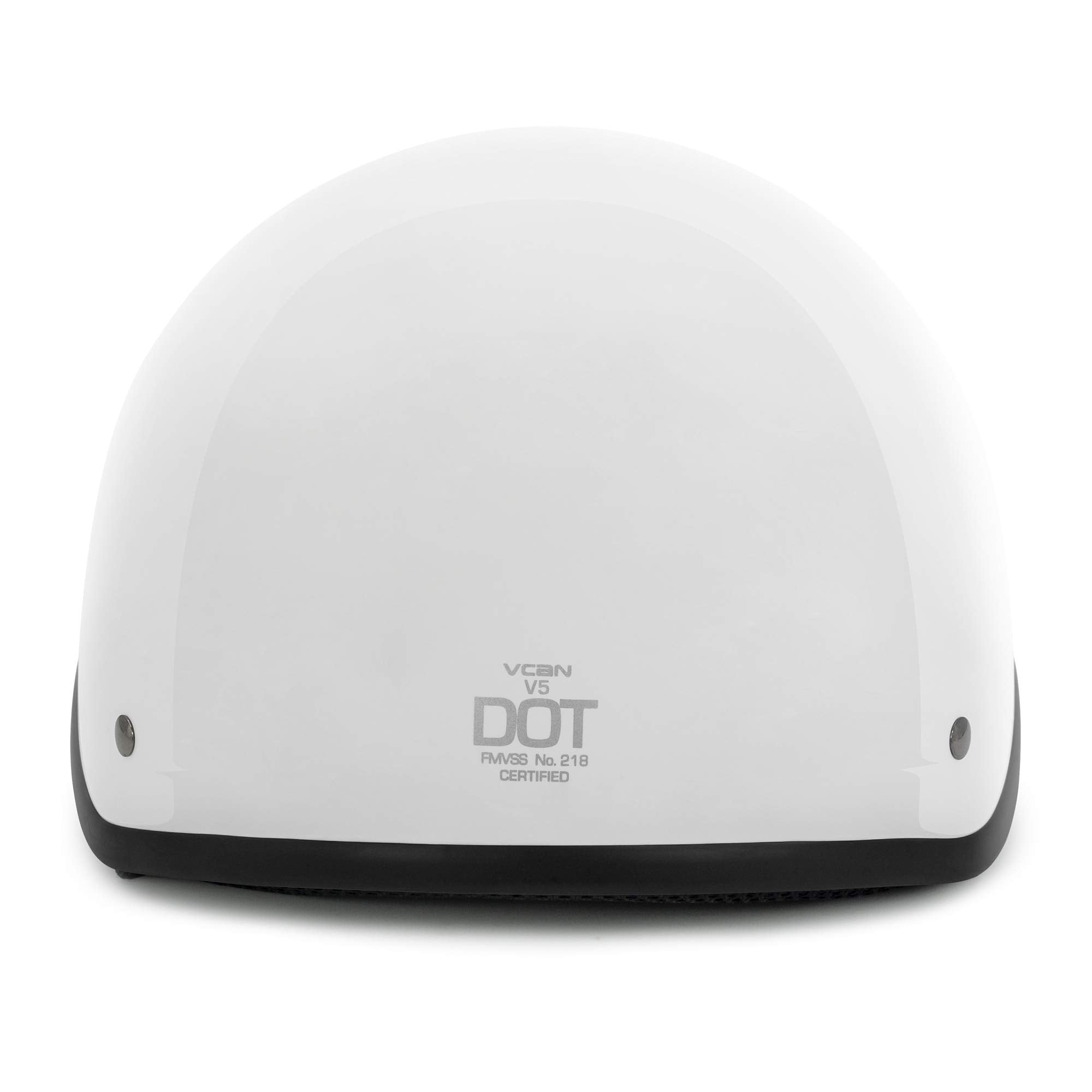 Vcan Cruiser Gloss White Motorcycle Half Helmet (Large)