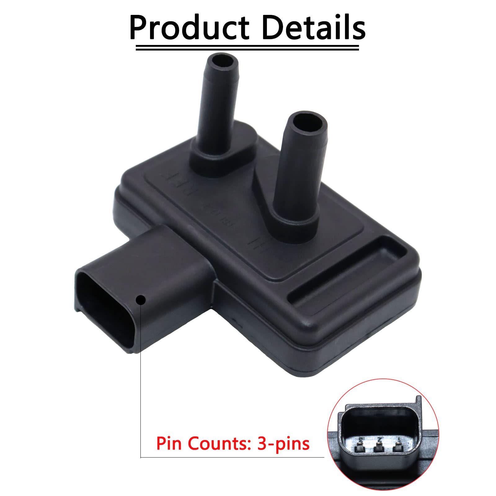 Kejsted Egr Valve Pressure Feedback Sensor Dpfe4 4U7Z-9J460-Aa Compatible With Ford F150 Mustang Escape Ranger Focus F250 Windst