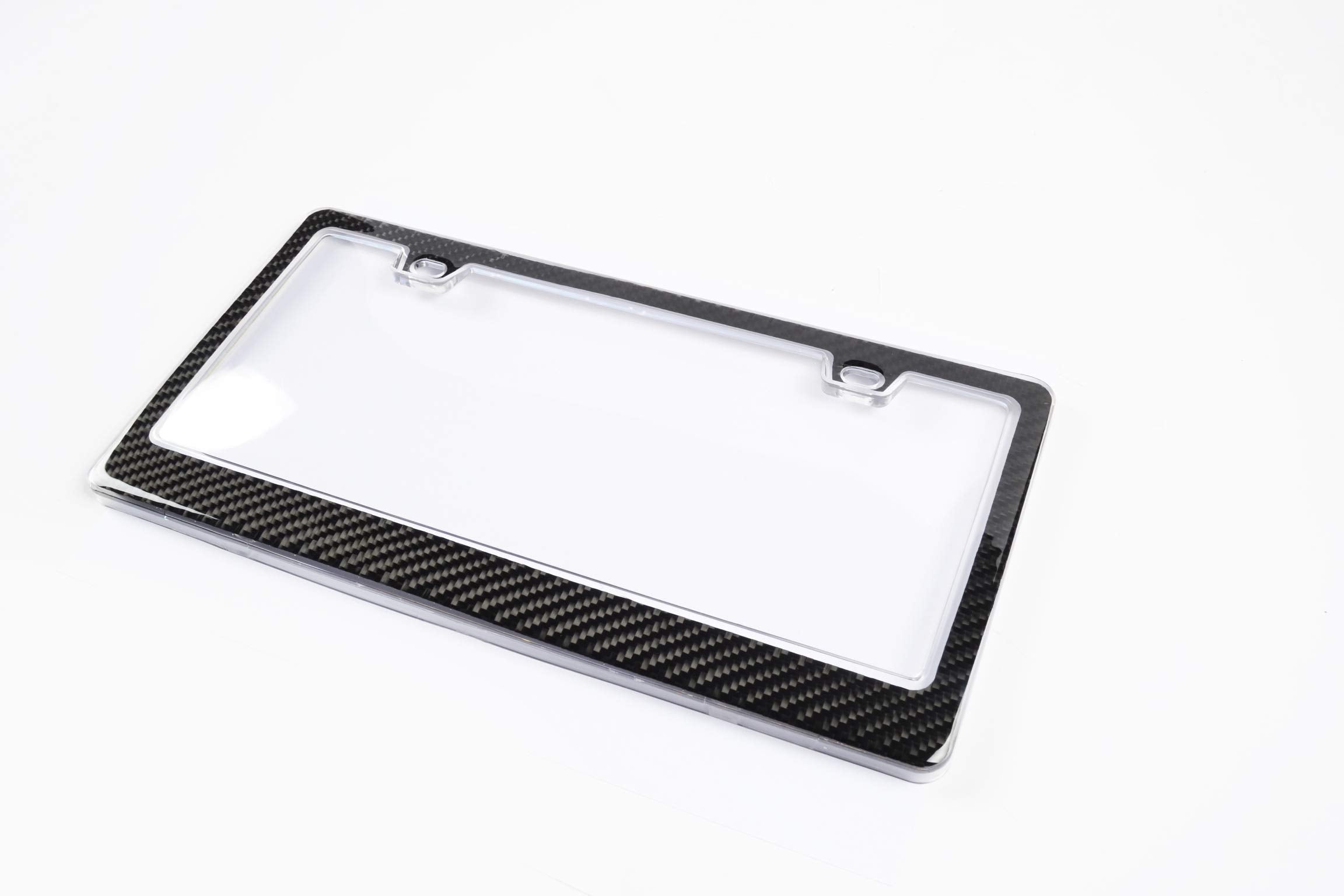 BLVD-LPF OBEY YOUR LUXURY Carbon Fiber License Plate Frame - 100% Real Carbon Fiber, Black, Model PCCFLPF-001-CLEAR, 1 Pack