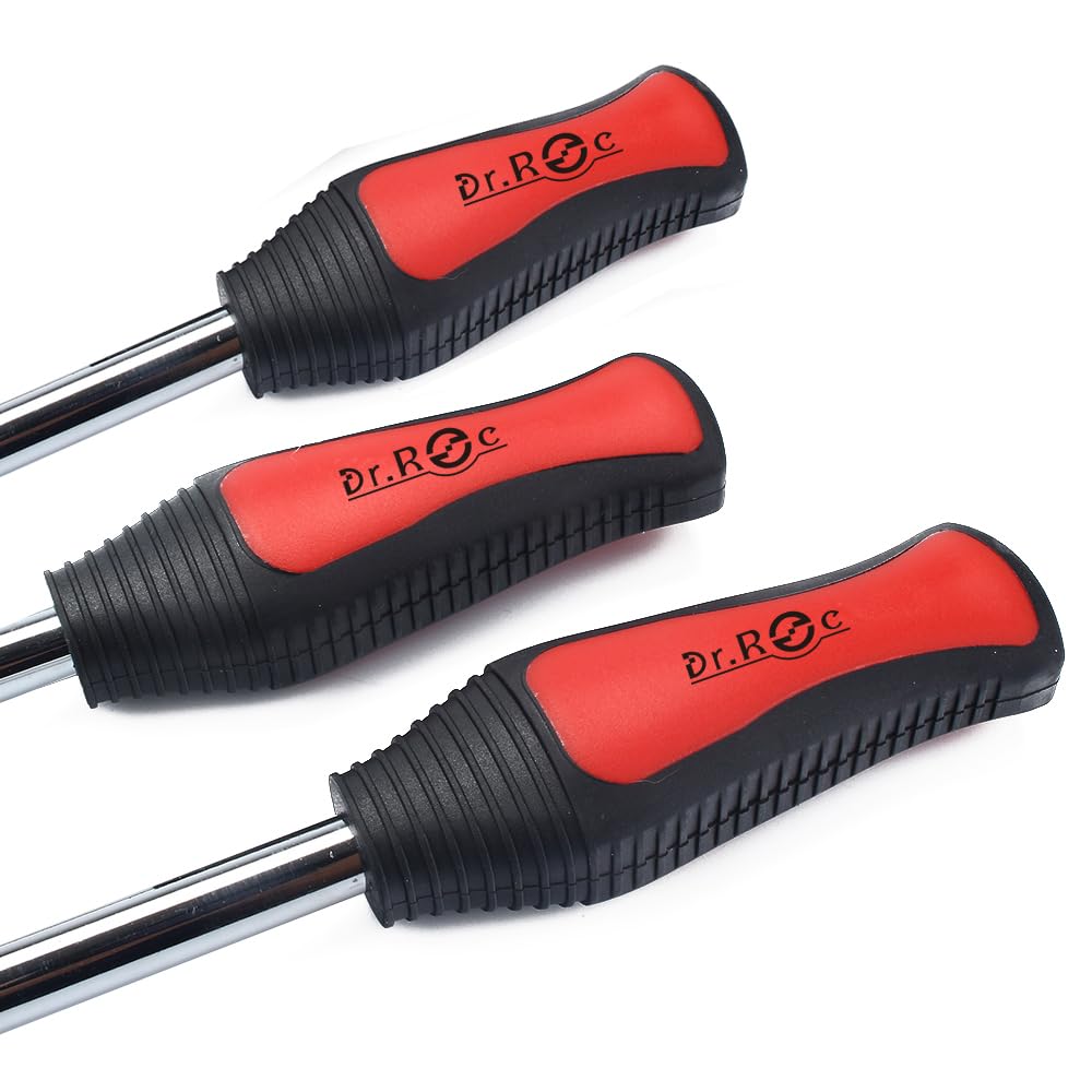 Dr.Roc Tire Spoon Lever Set - 3 Tire Irons, 2 Rim Protectors, 1 Valve Stem TR412/TR413, 11" - Essential Tools for Dirt Bikes & Motorcycles