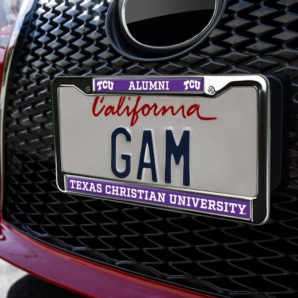 Texas Christian University Alumni Logo Full Size Standard License Plate Metal Frame