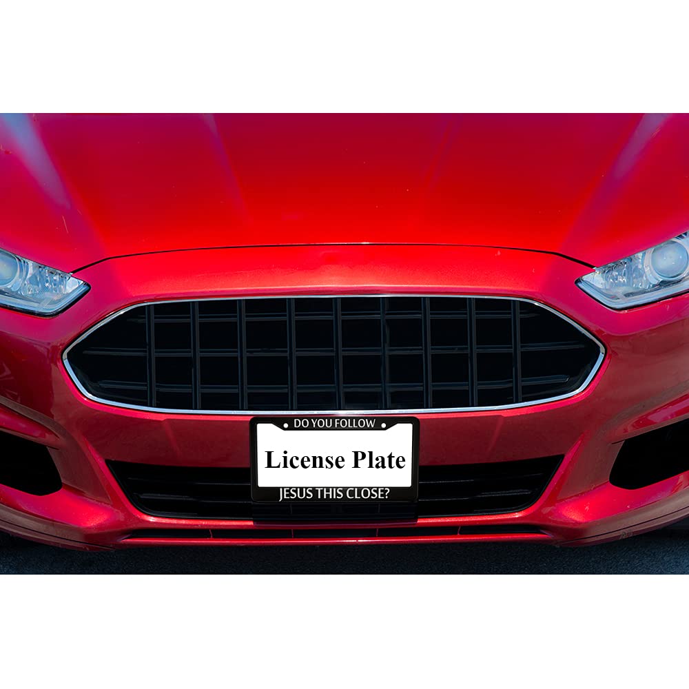 Ofloral Do You Follow Jesus This Close Aluminum Alloy License Plate Frame Interrogative Sentence Applicable To Us Standard Metal