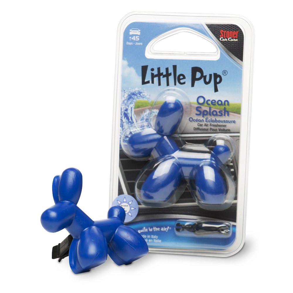 Little Pup 96603 Ocean Splash Scent, Car Air Freshener, Clips To A/C Air Vent, Alcohol-Free Fragrance Oil, Non-Hazardous And Non-Toxic Plastic, Set Of 1