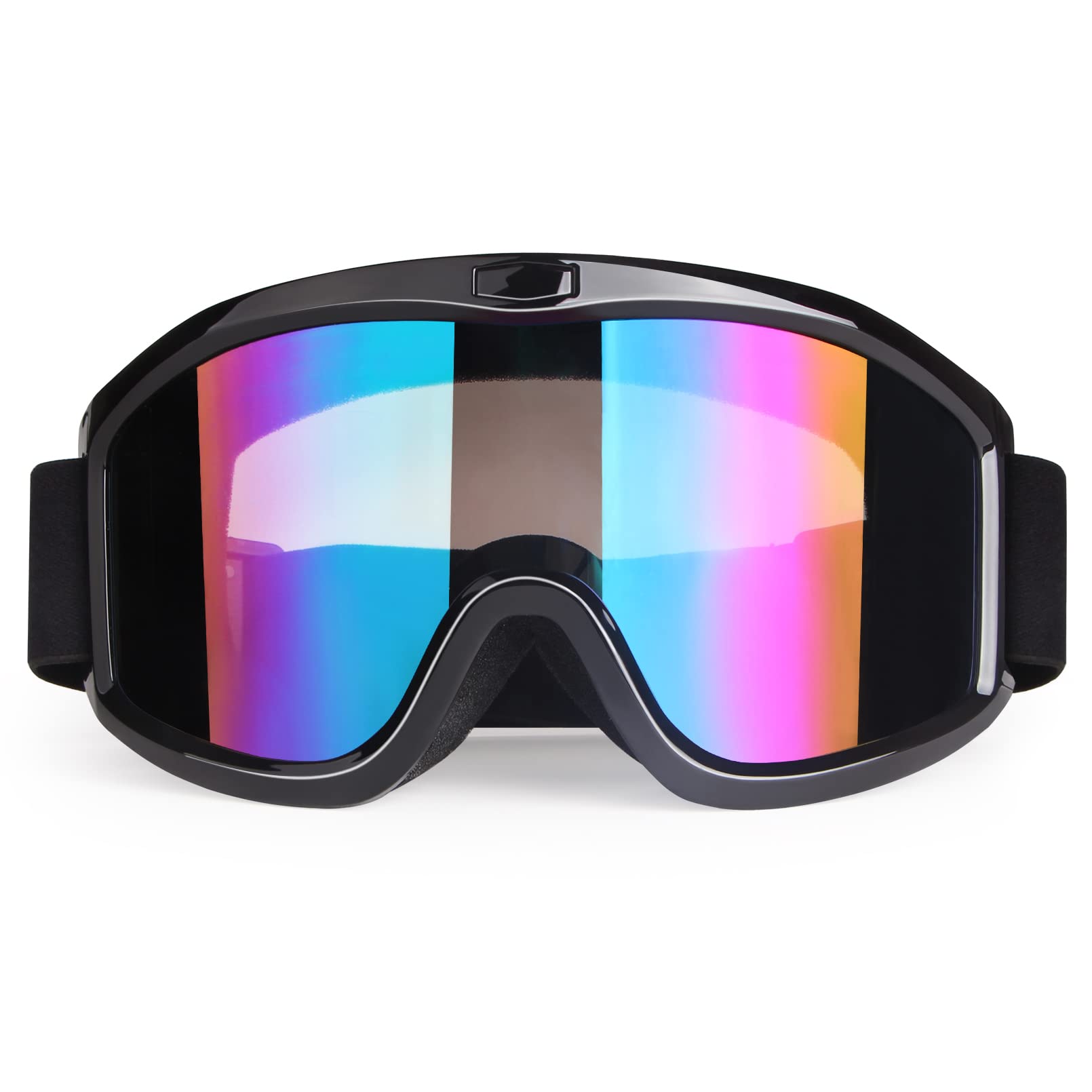 Motorcycle Motocross Goggles - Off Road Riding Goggles with UV Protection for Men, Women, Adults, Youth & Kids (Black Frame + Co