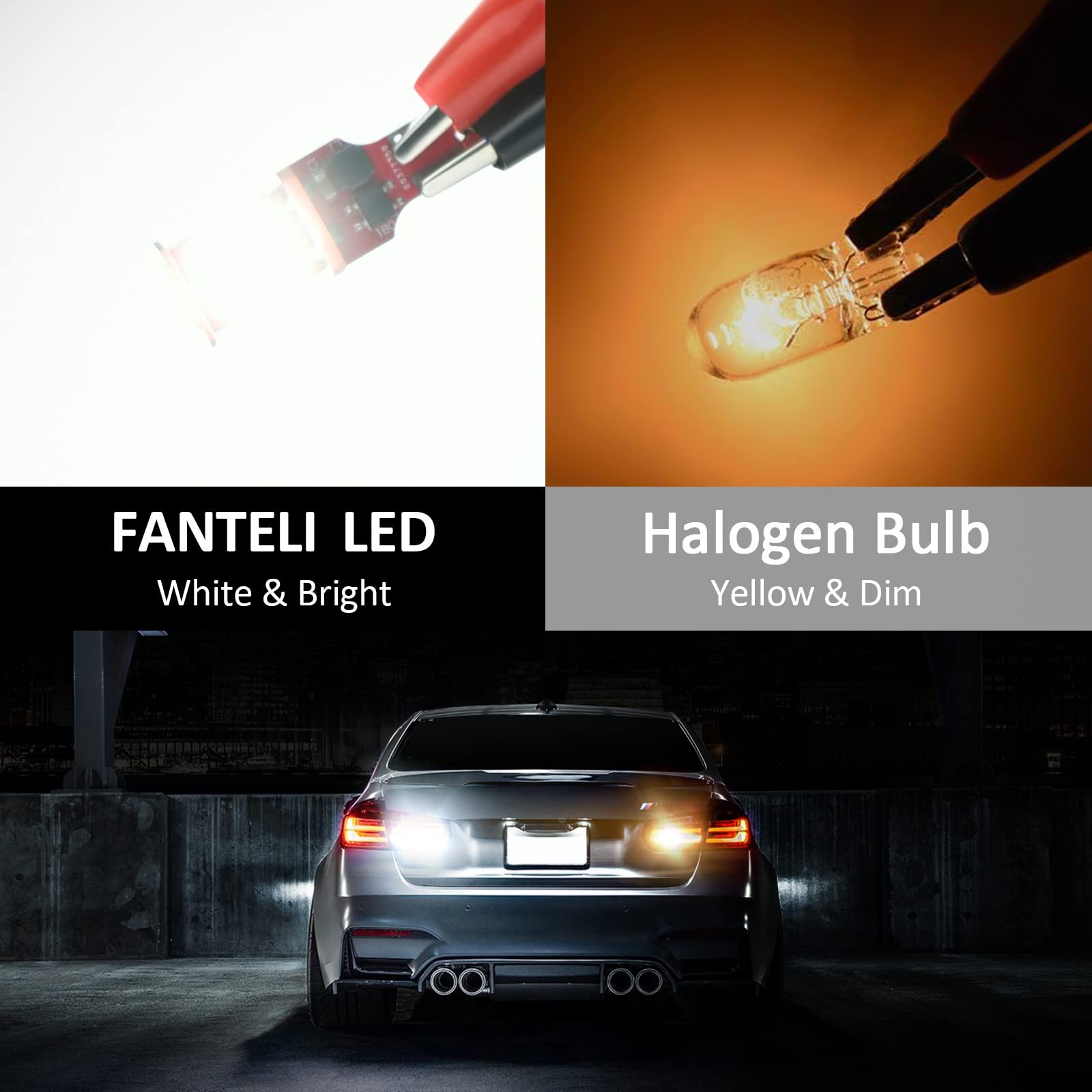 Fanteli 921 Led Bulb 6000K White, Strobe Flashing Led Reverse Lights, High Power 921 Bulb 21-Smd Leds Error Free T15 912 922 906