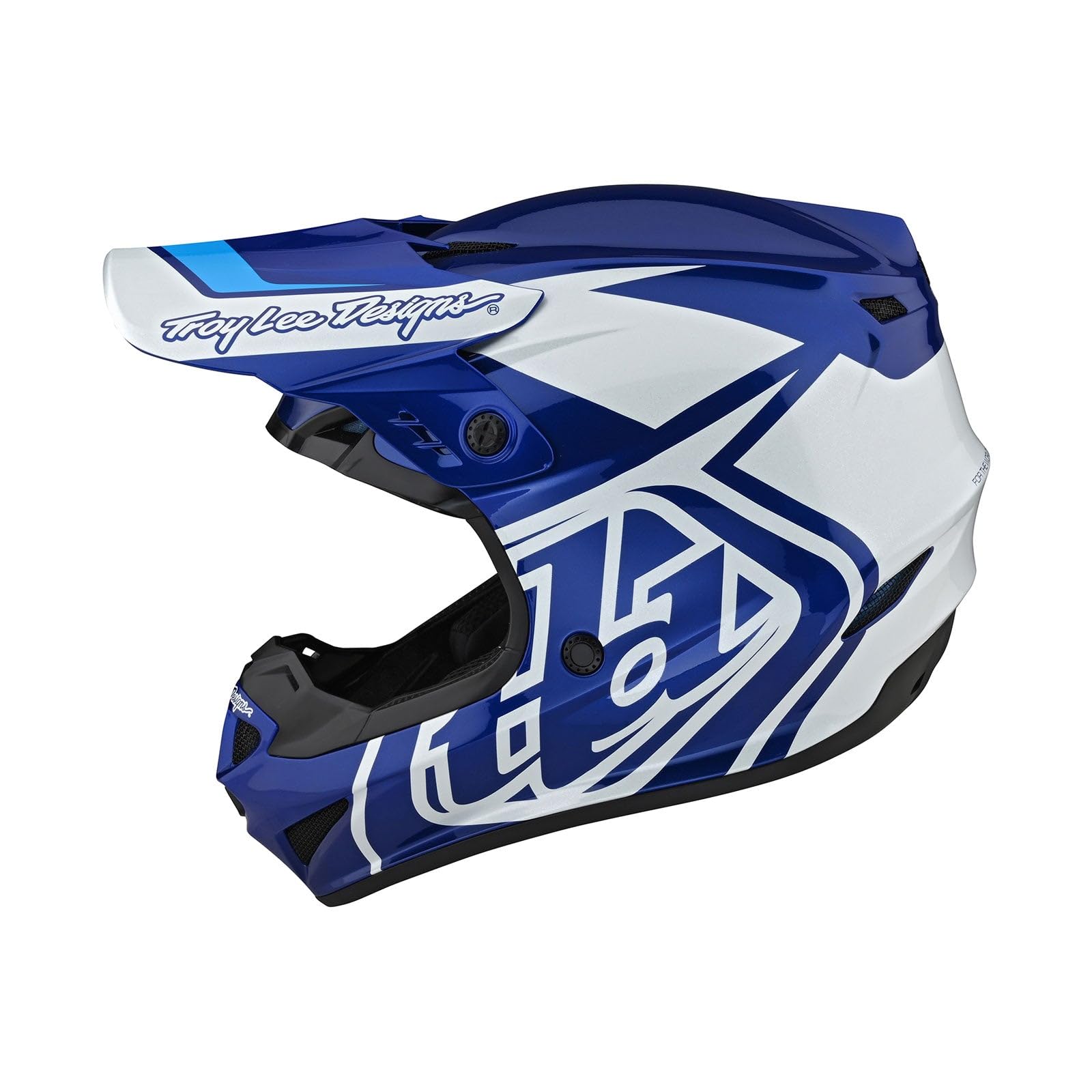 Troy Lee Designs GP Helmet for Motocross MX, Light Weight 16 Vents, Overload Blue/White, MD, SKU 103252033