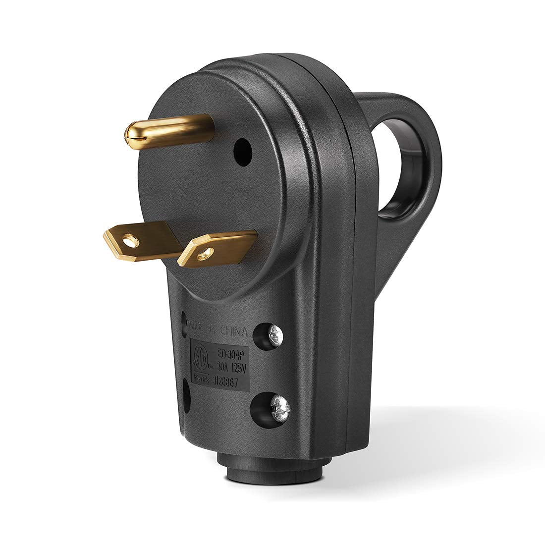 BougeRV 30 AMP RV Receptacle Plug RV 30 AMP Electrical Plug Adapter with Handle (Male Plug)