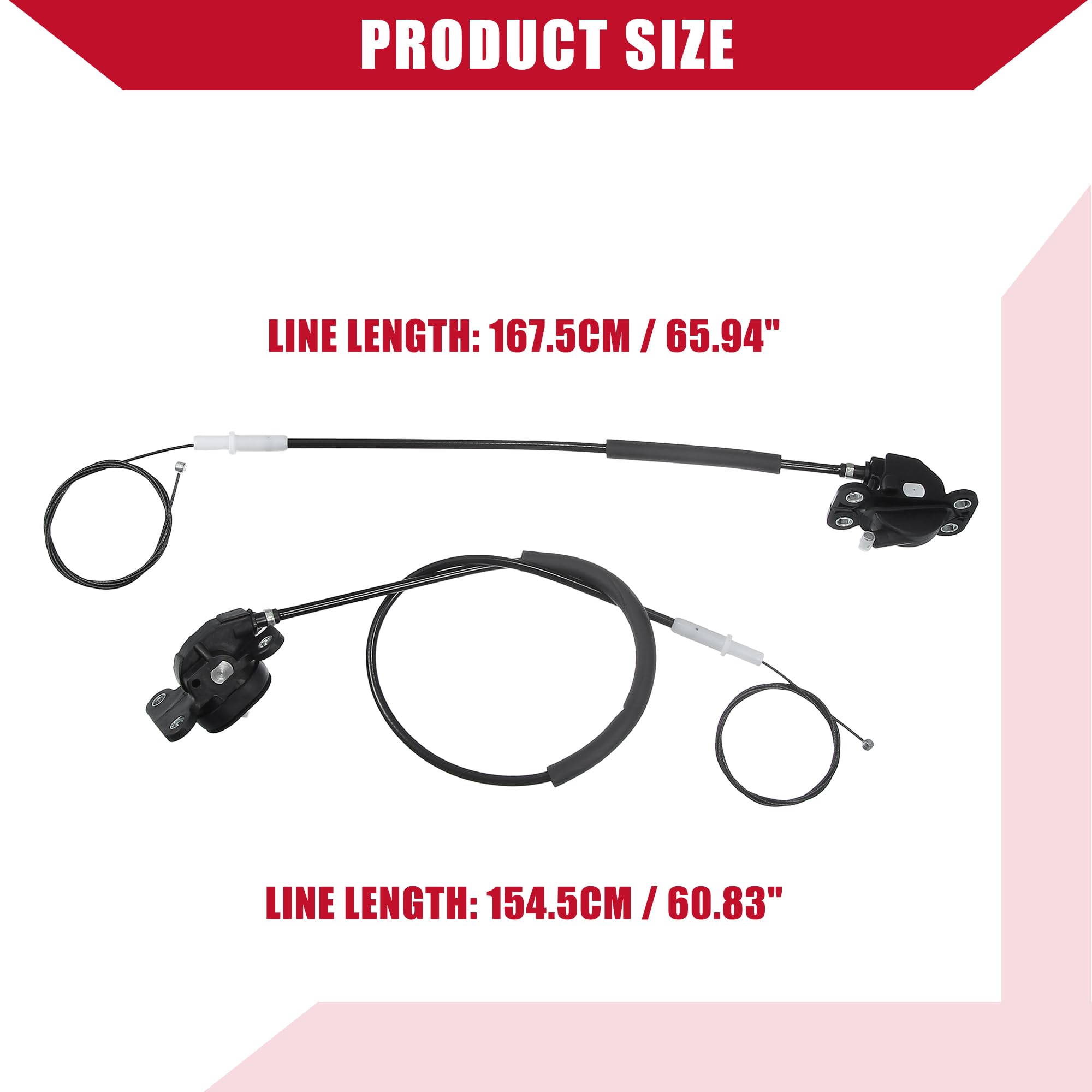 Hihaha Left/Power Sliding Door Cable For Honda Odyssey 2005-2010 / Durable/Rubber / 1 Set/Black