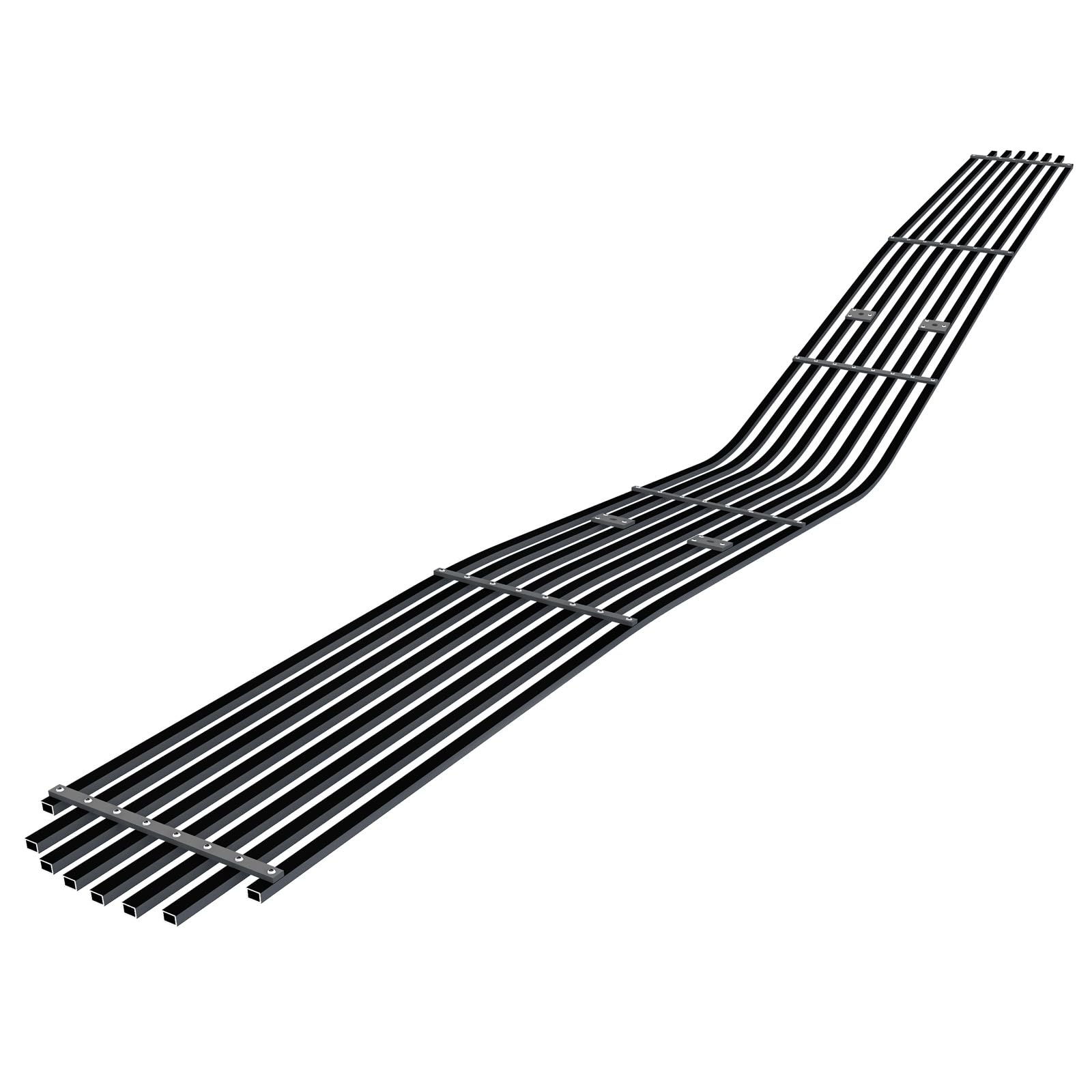 Aps Premium Stainless Steel Black 8X6 Horizontal Billet Grille Insert Compatible With Dodge Challenger 2009-2014 Phantom Main Up