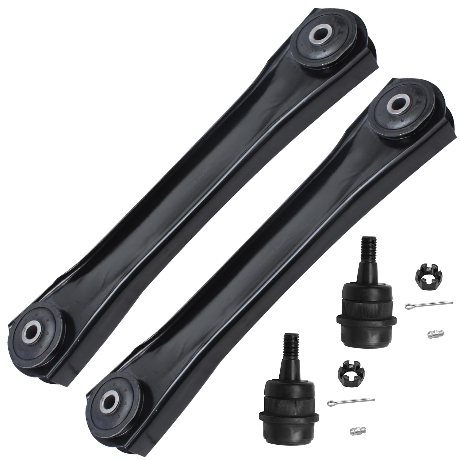 Detroit Axle - Front Lower Control Arms and Upper Ball Joints Replacement for 1997-2006 Jeep Wrangler/TJ - 4pc Set