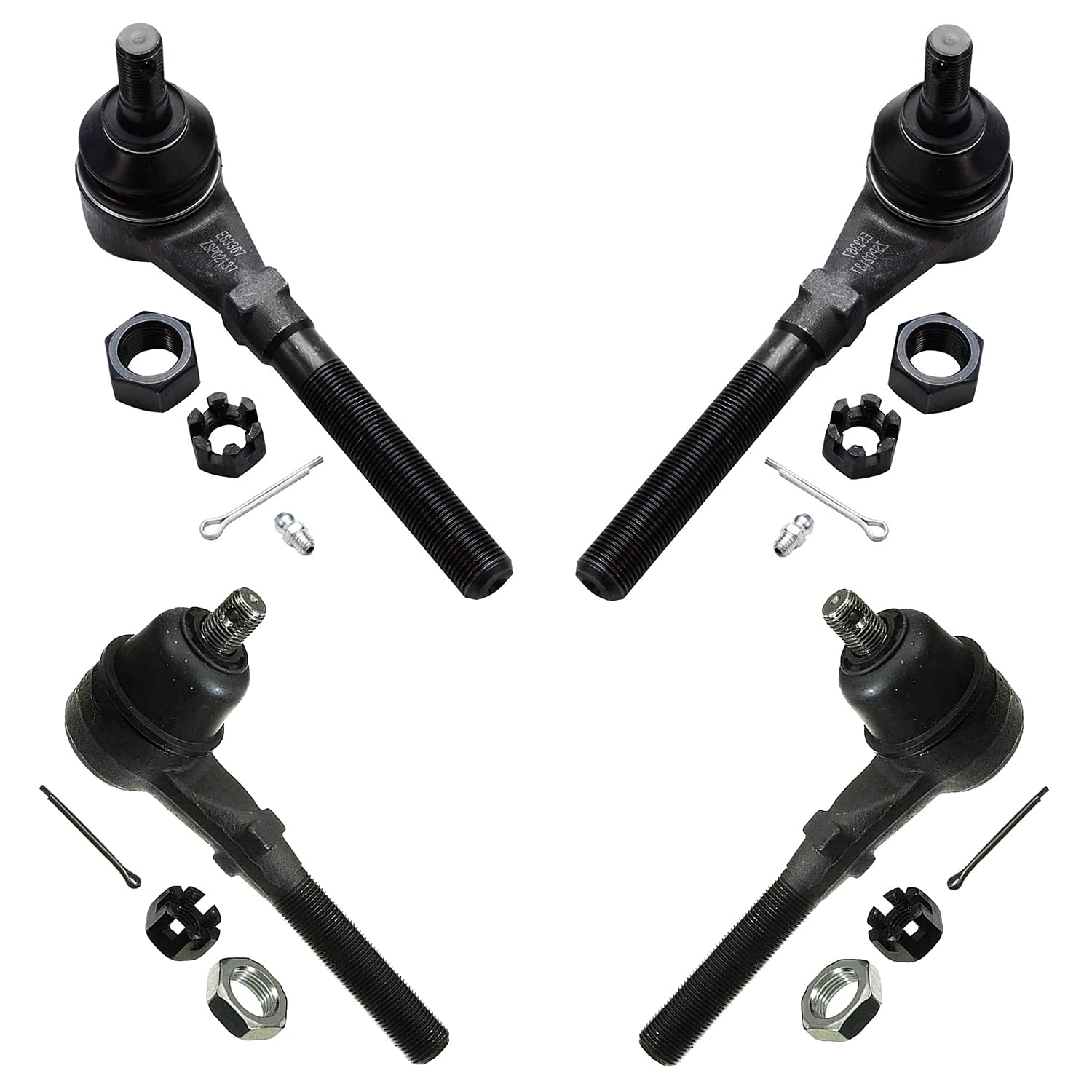Detroit Axle - 4WD Front 4pc Tie Rods for Ford F-150 F-250 Expedition Lincoln Navigator, 4 Outer & Inner Tie Rod Ends Replacemen