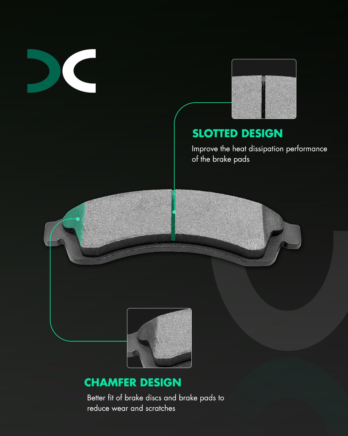 Scitoo D882 D883 Front Rear Brake Pads Sets Fit For Buick Rainier,For Chevy Ssr/Trailblazer/Trailblazer Ext,For Gmc Envoy Xl/Env