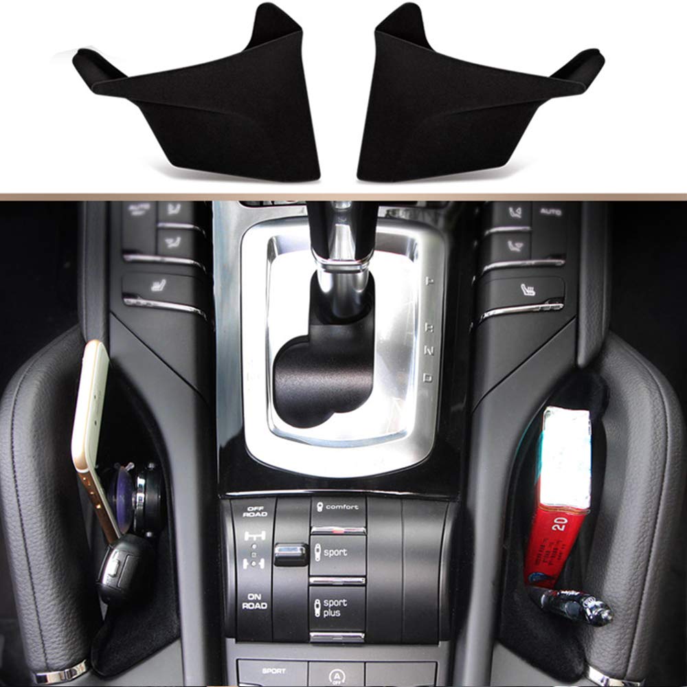 ITrims Black Center Console Side Storage Box Holder Organizer for Porsche Cayenne 2011-2018 - 2PCS Car Accessories