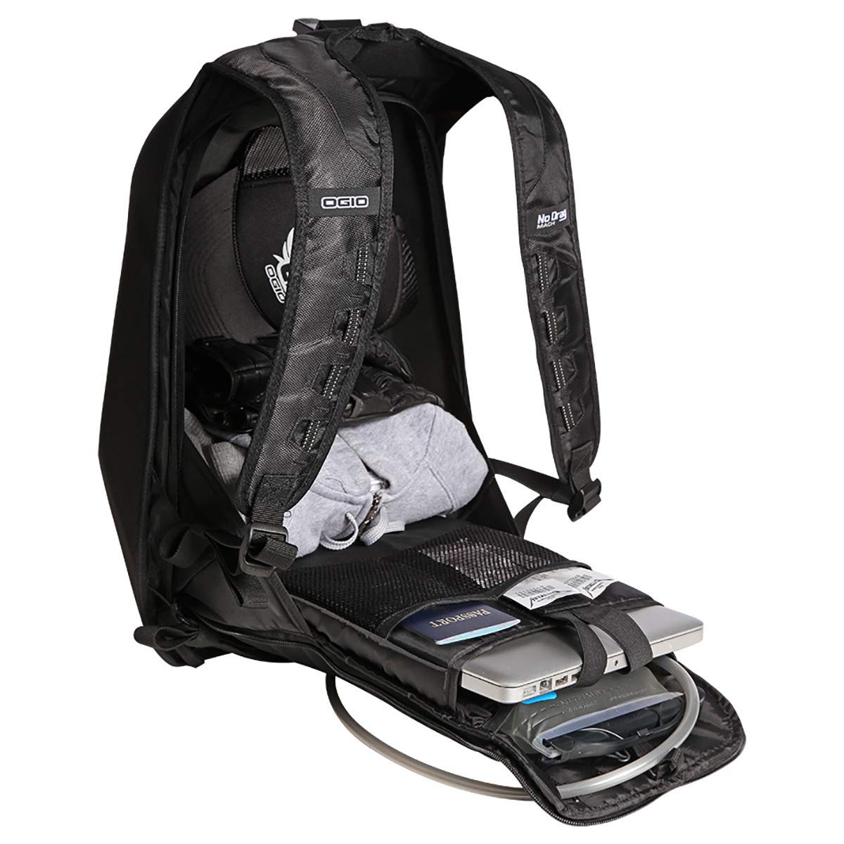 Ogio 123008.36 No Drag Mach 1 Motorcycle Backpack - Stealth Black, 19' H X 12.5' W X 6.5' D