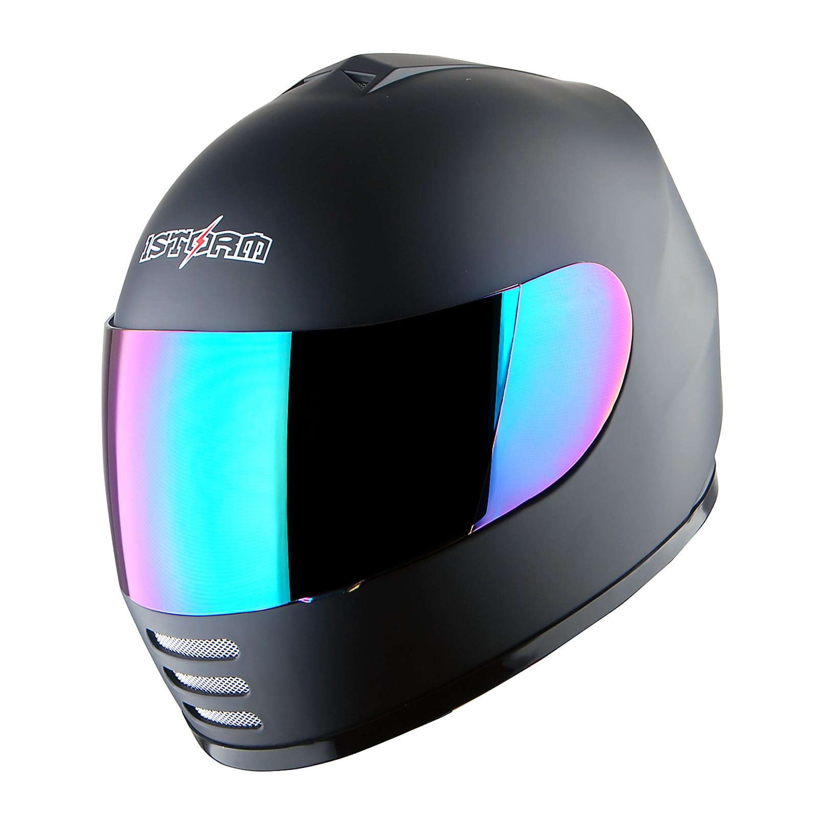 Wow Motorcycle Full Face Helmet Street Bike Bmx Mx Youth Kids Matt Black