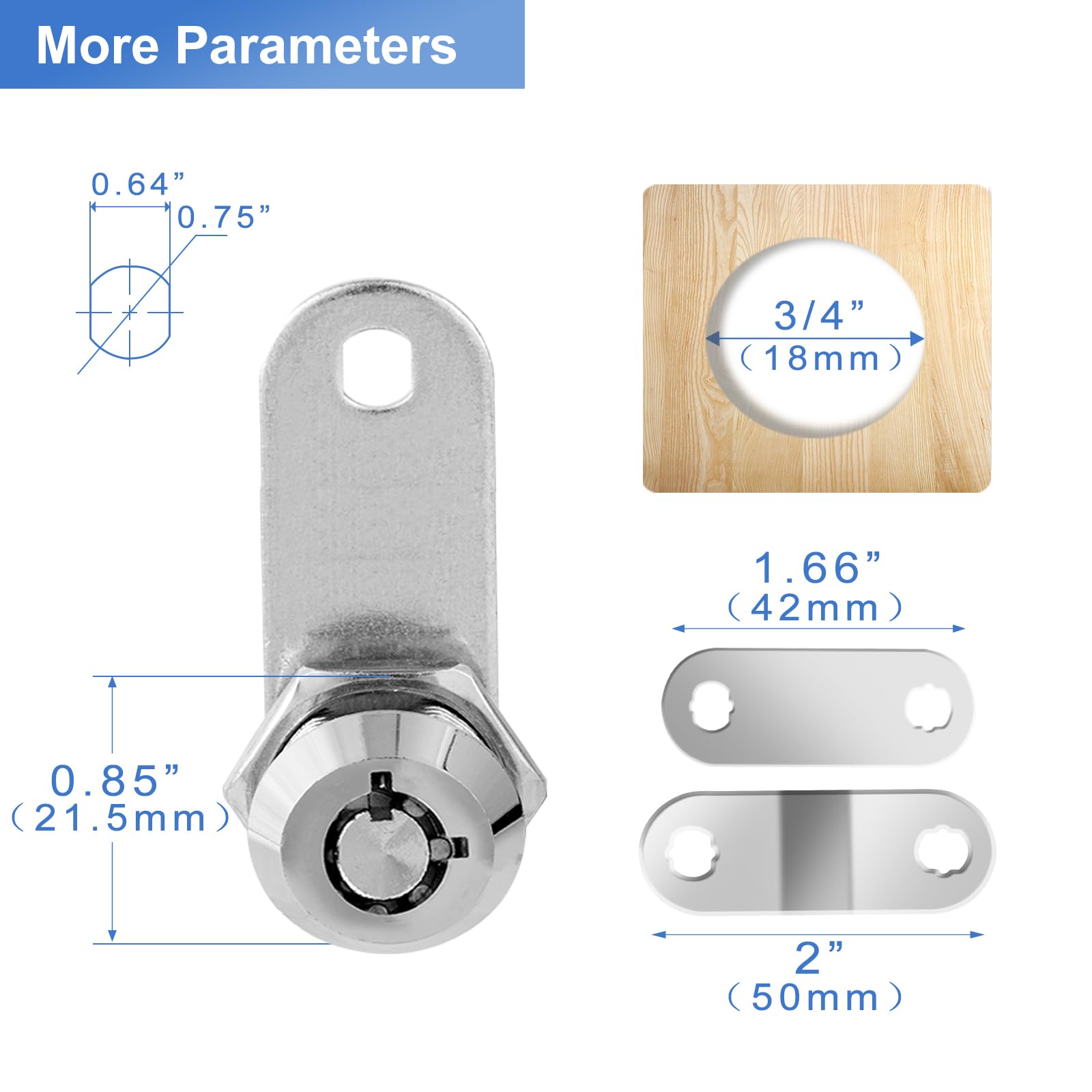 Sissinda Cam Rv Storage Locks Keyed Alike, 1-1/2'' Fits 1-1/4'' Max Door Thickness, Compartment Locks For Camper Trailer Cabinet