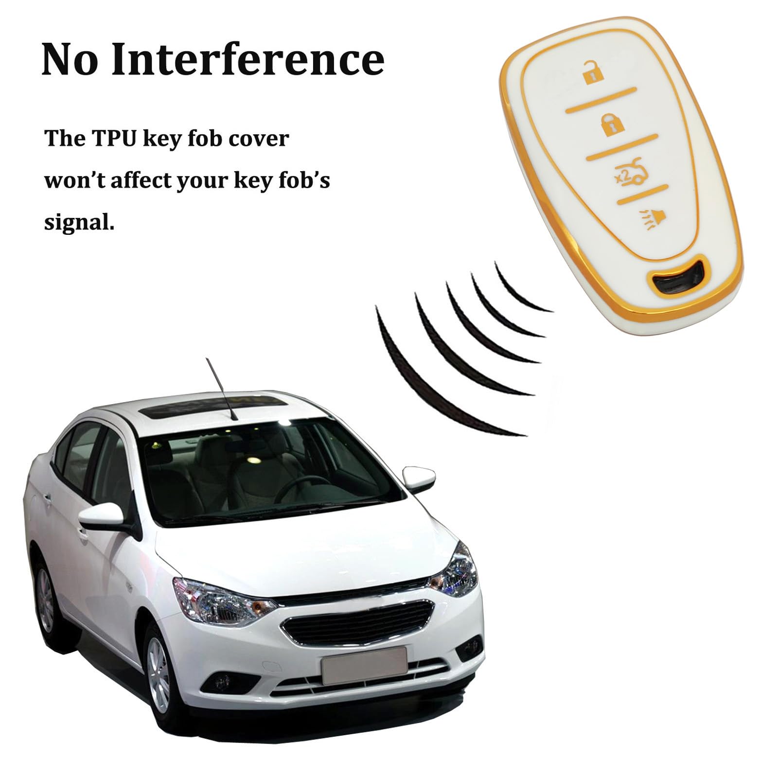 Arruweer Soft Tpu Smart Key Fob Cover Holder Protector Compatible With Chevy Malibu Equinox Traverse Camaro Cruze Blazer Volt Bo