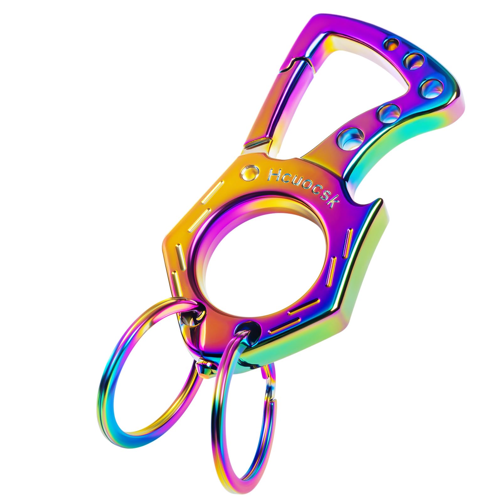 Hcuocsk Heavy Duty Key chain Car Key rings Accessories, Carabiner Clip Keychain Bottle Opener, Outdoor Keys Holder for Men and W
