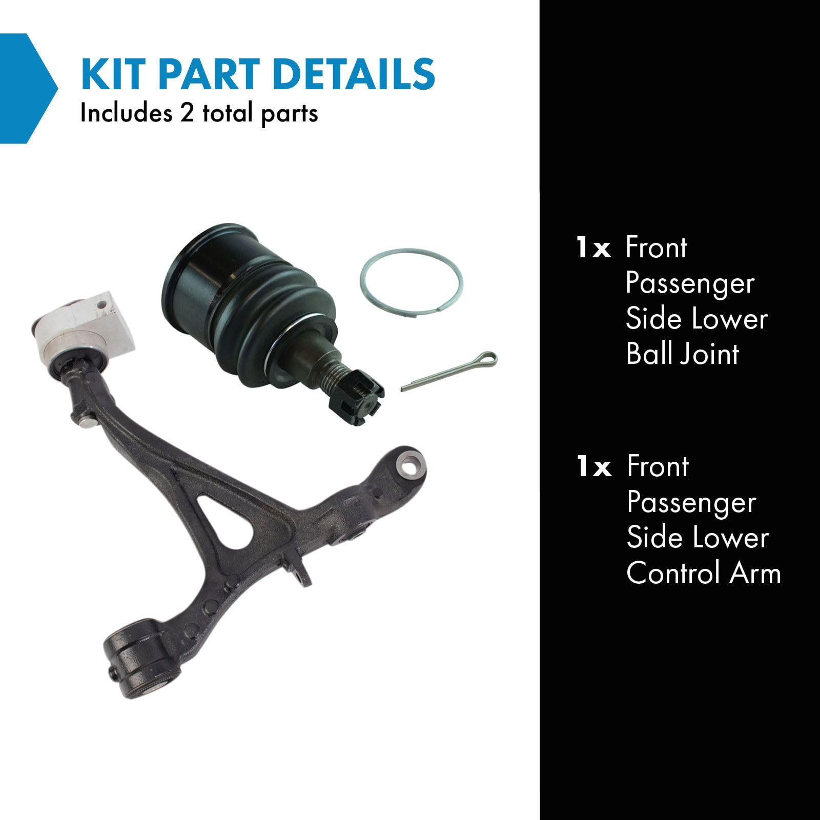 Trq Front Right Lower Control Arm With Ball Joint Set Passenger Side Compatible With 2009-2014 Acura Tl