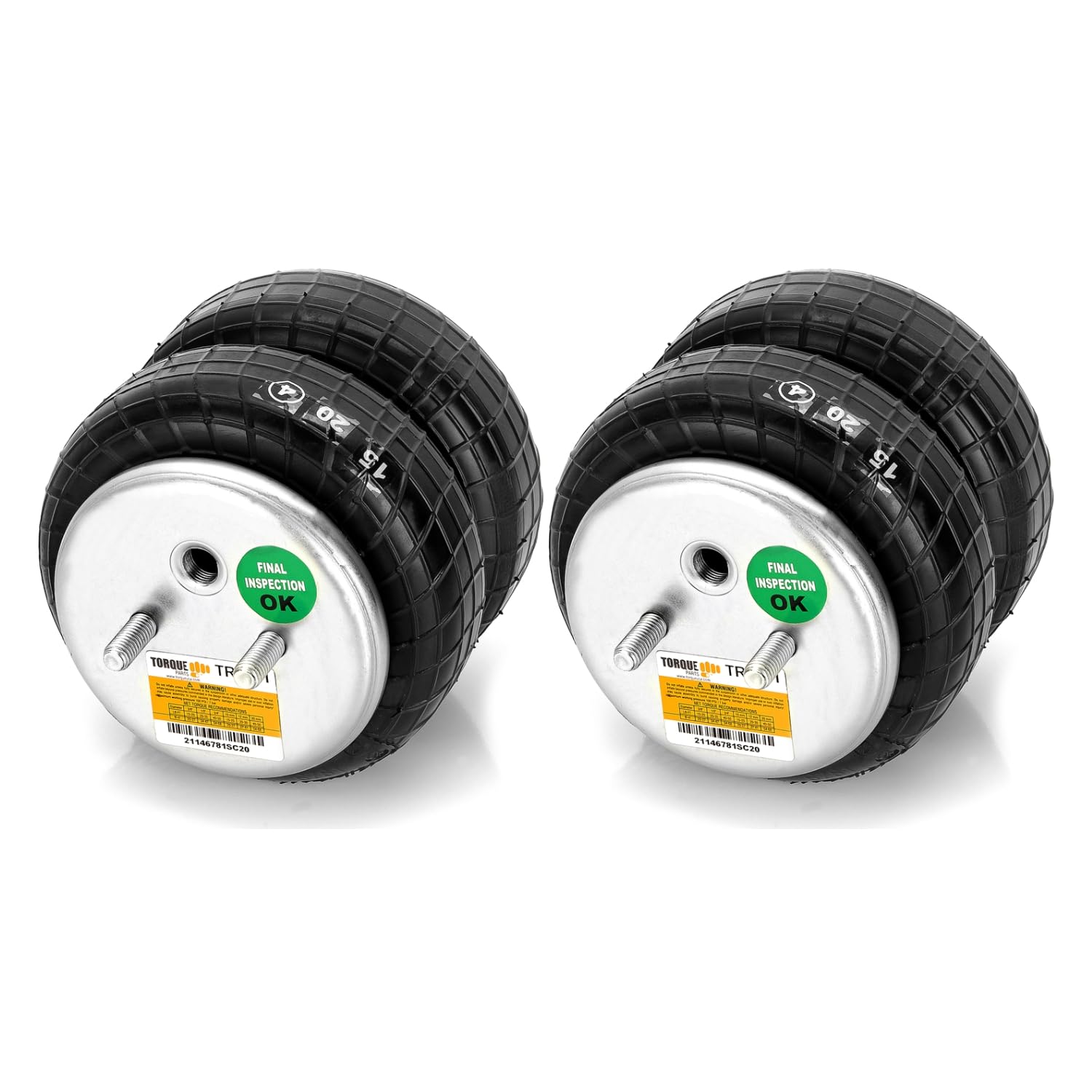 Torque Air Bag Replacement Kit TR6781 for Firestone 6781/6957 - 2 pcs, 5,000 LBS Capacity, Air Bags Only