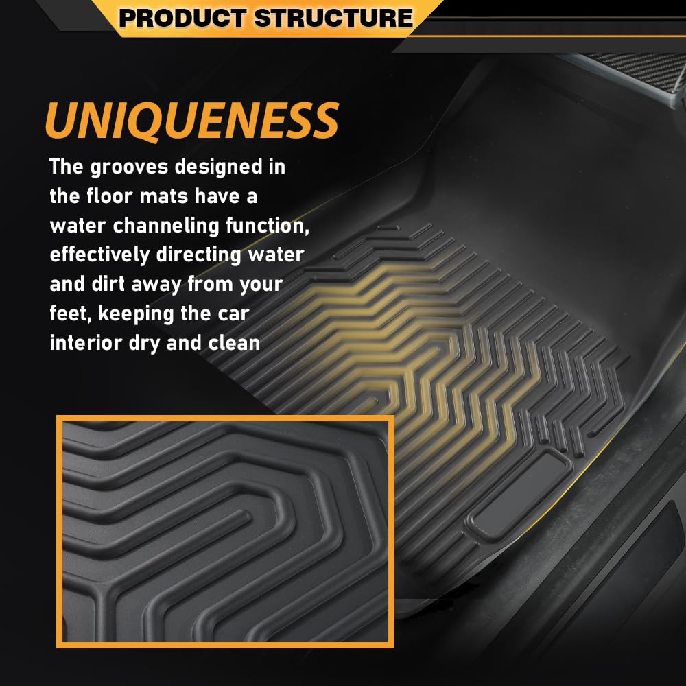G-PLUS Floor Mats Compatible with Honda Accord 2023-2024 All Weather Full Cover Protection Front & 2nd Row Floor Liner Cargo Lin