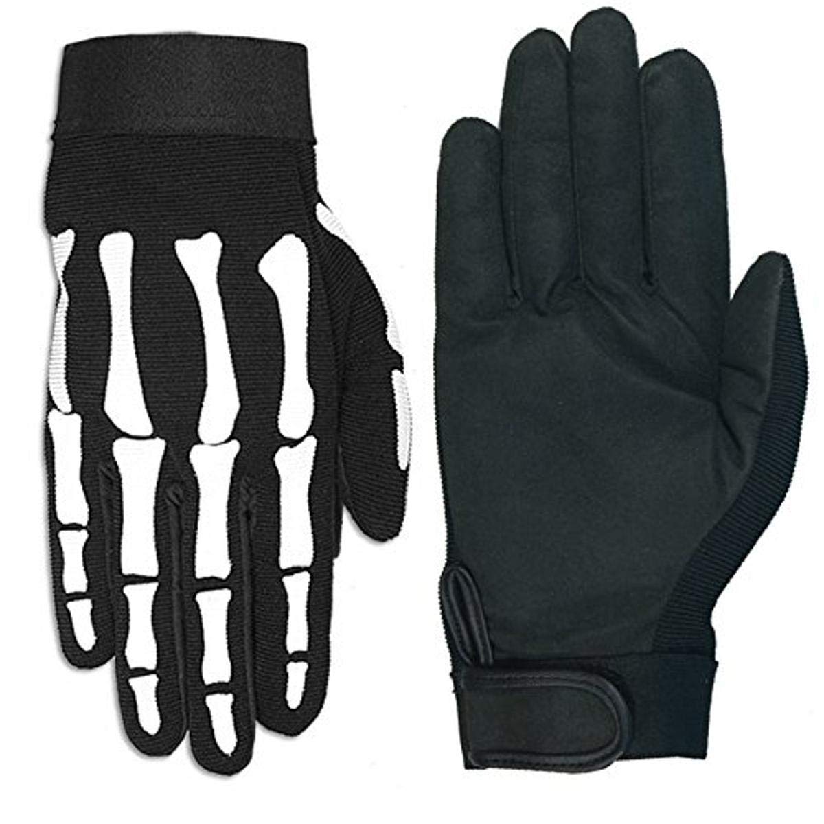 Hot Leathers Skeleton Mechanic Gloves, X-Large, Black, Textile, Model GVM2007 BLACK