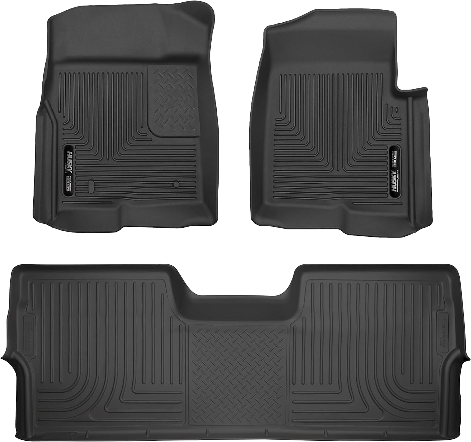 Husky Liners Weatherbeater Floor Mats | Fits 2009 - 2014 Ford F-150 Supercrew Cab W/Out Manual Shifter (Footwell Coverage) | Fro