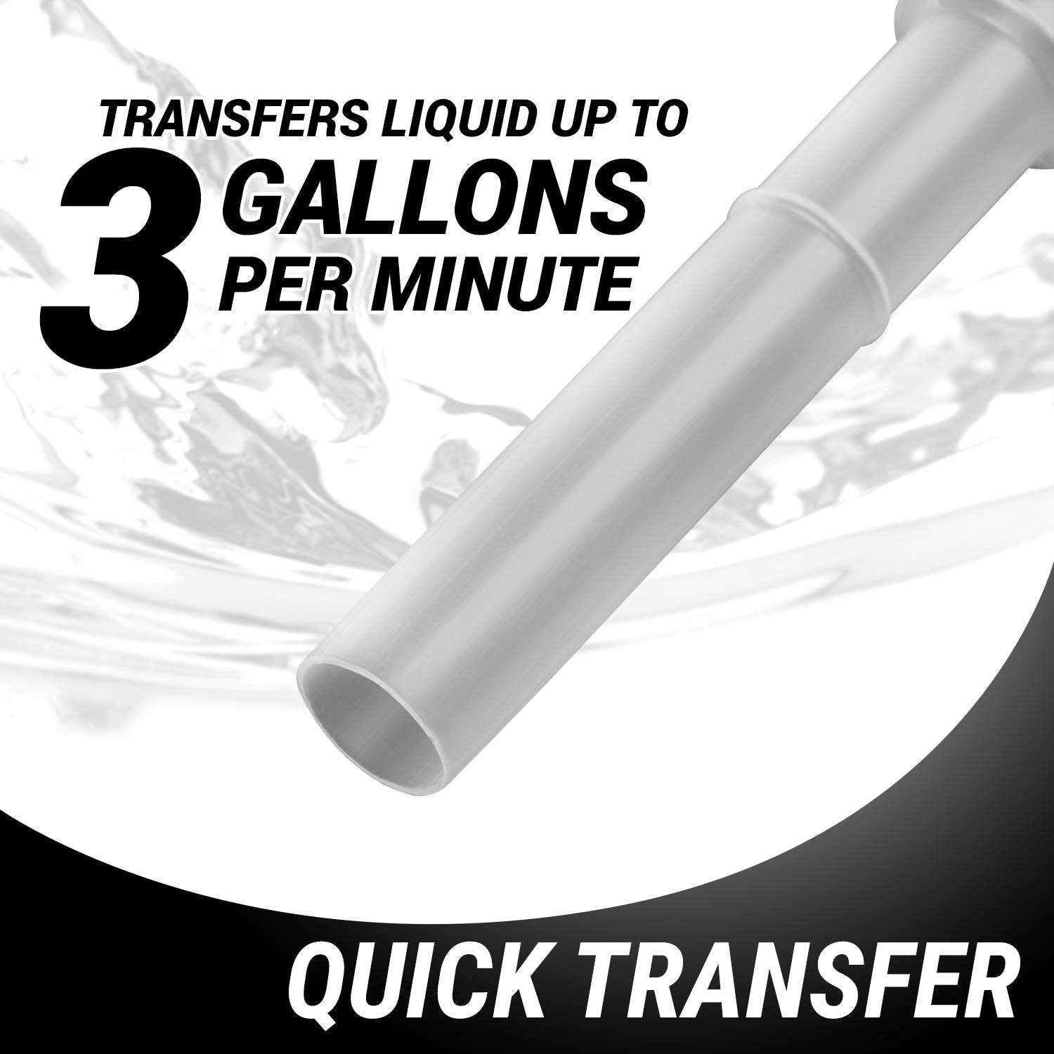 Tera Pump - Manual, Portable Siphon Pumps Up To 12 Liter Per Minute - Multiuse Patented Suction Tube Can Be Set Straight (Rigid)