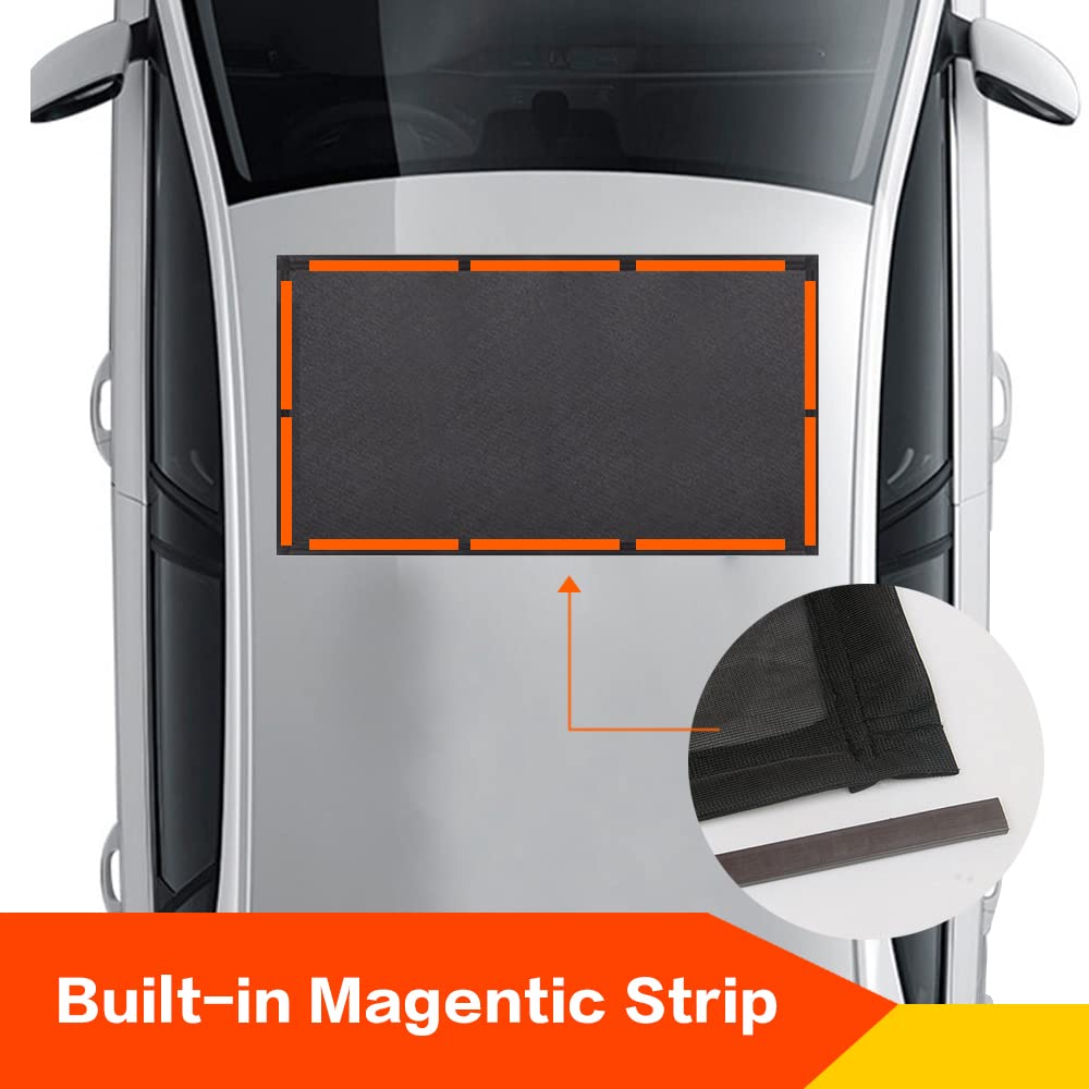 Vargtr Car Sunroof Sunshade, Sun Shade Magnetic Net,Car Roof Cover For Overnight Camping,Breathable Mesh Magnetic Sunroof Screen