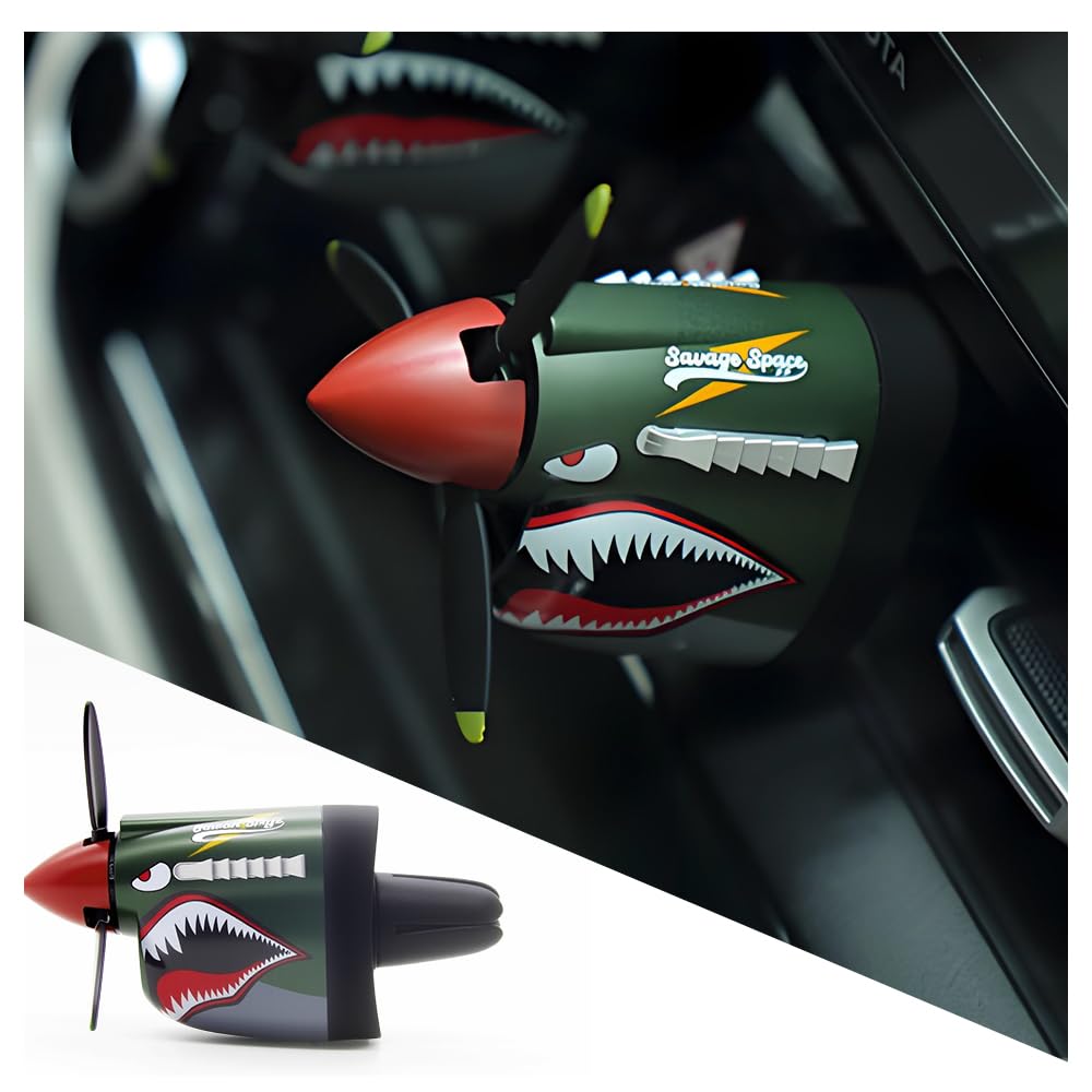 P-40 Fighter Plane Car Vent Decor,Creative Air Vent Clips Fit for Horizontal/Vertical Air Vents,P-40 Warhawk Car Airs Freshener 